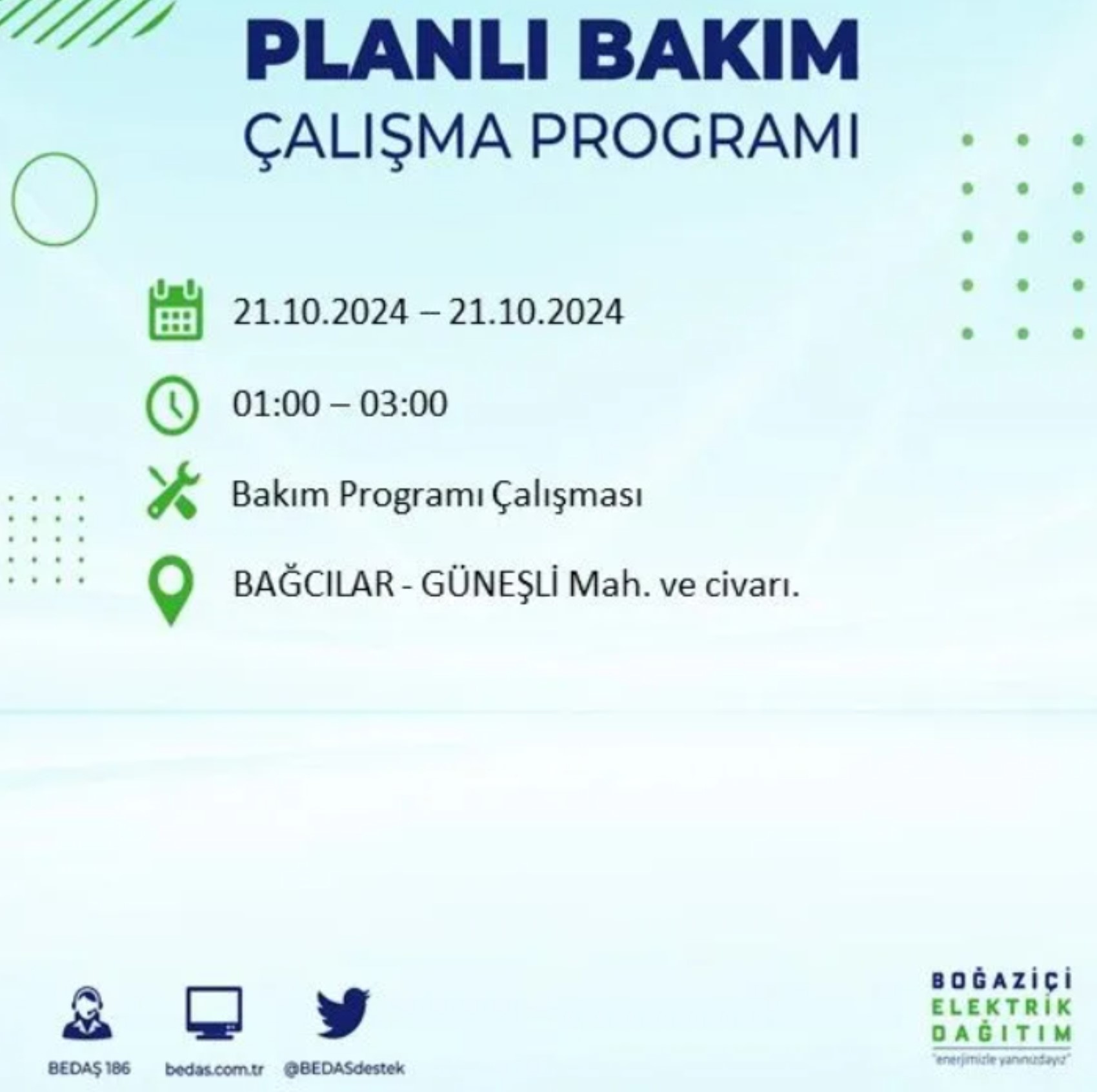 İstanbul'da elektrik kesintisi: 21 Ekim'de hangi mahalleler etkilenecek?