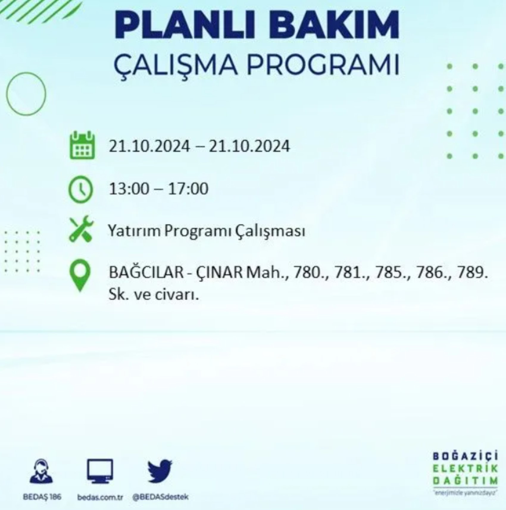 İstanbul'da elektrik kesintisi: 21 Ekim'de hangi mahalleler etkilenecek?