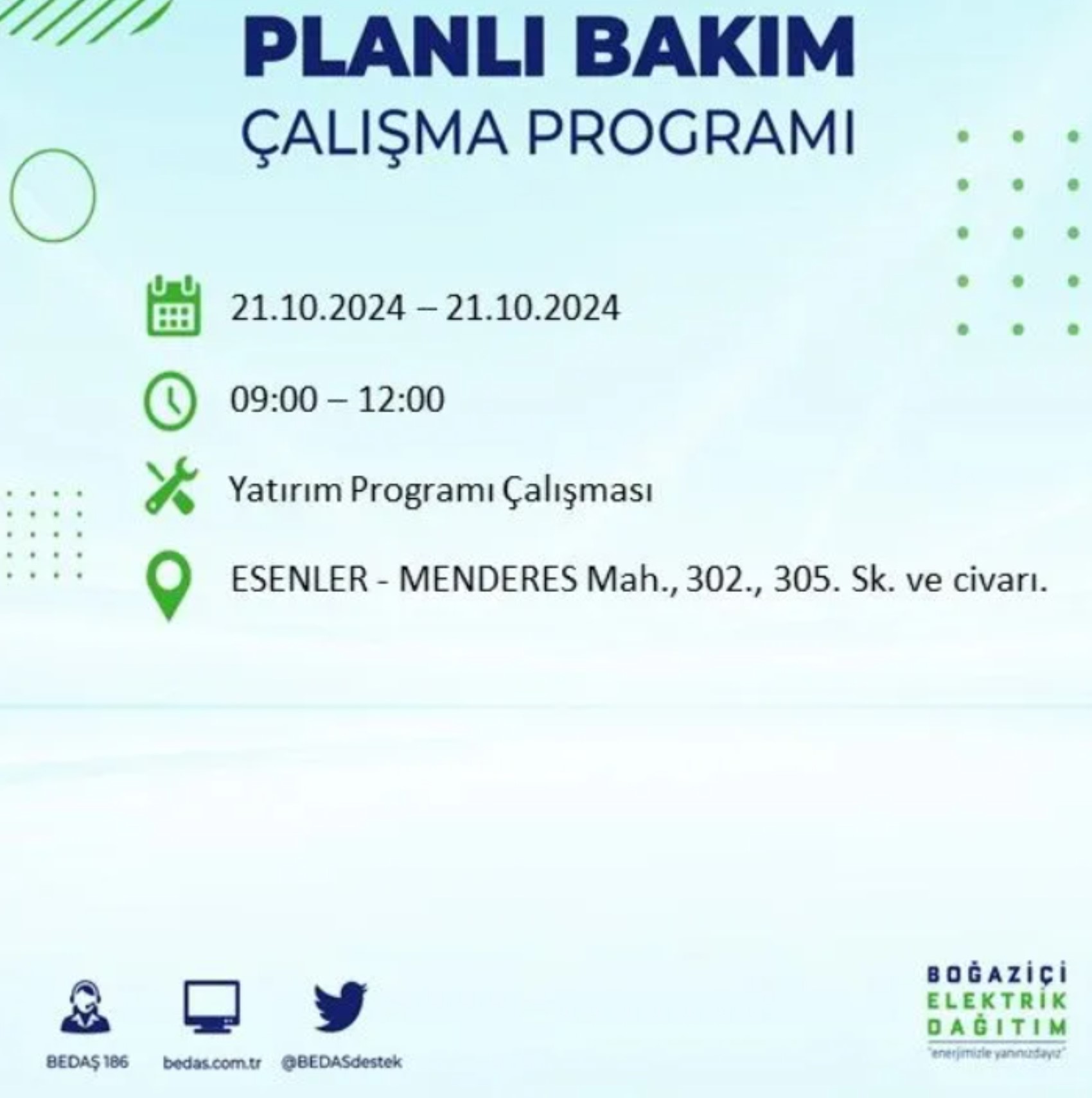 İstanbul'da elektrik kesintisi: 21 Ekim'de hangi mahalleler etkilenecek?