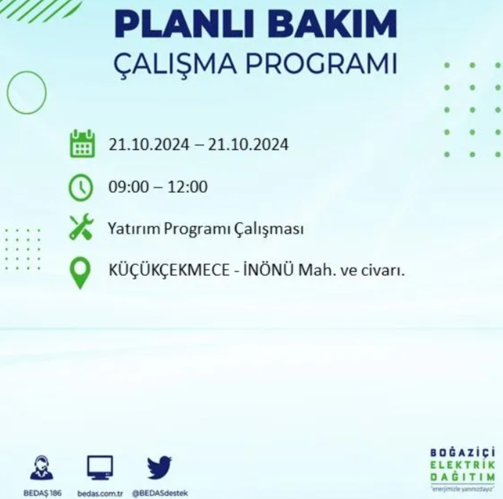 İstanbul'da elektrik kesintisi: 21 Ekim'de hangi mahalleler etkilenecek?