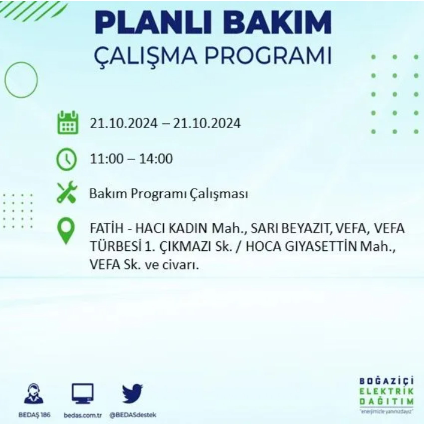 İstanbul'da elektrik kesintisi: 21 Ekim'de hangi mahalleler etkilenecek?