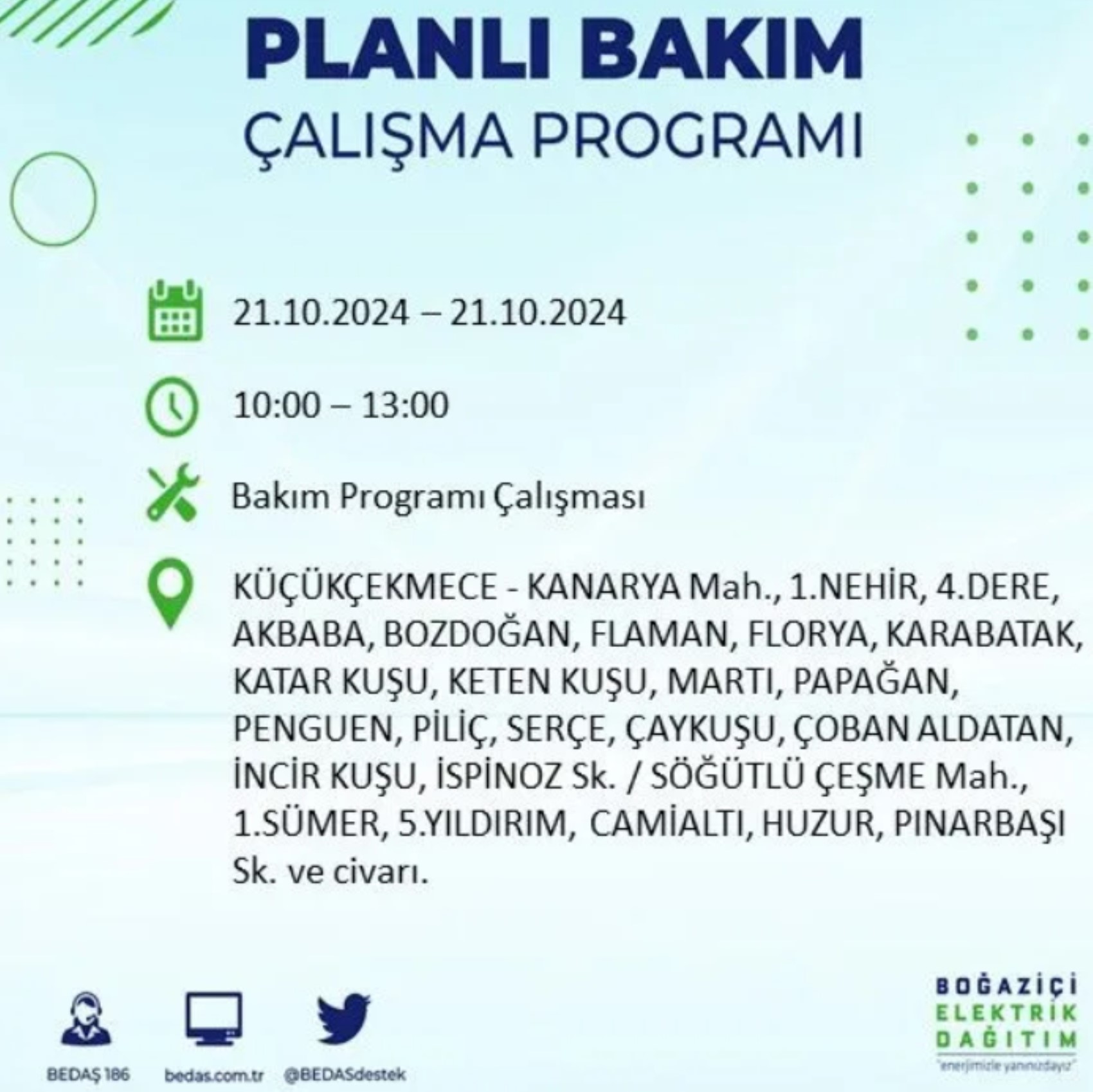 İstanbul'da elektrik kesintisi: 21 Ekim'de hangi mahalleler etkilenecek?