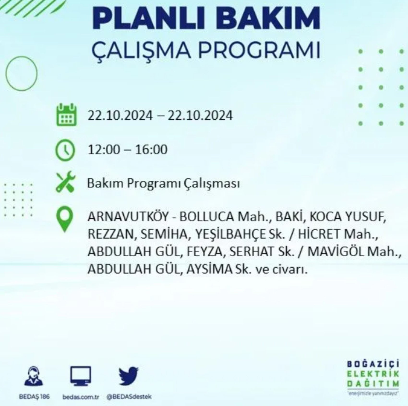 İstanbul’un hangi ilçelerinde elektrik kesintisi olacak? BEDAŞ 22 Ekim elektrik kesintisi yaşanacak yerleri açıkladı!