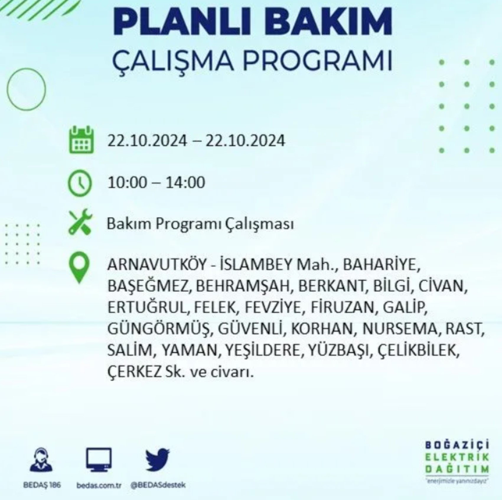 İstanbul’un hangi ilçelerinde elektrik kesintisi olacak? BEDAŞ 22 Ekim elektrik kesintisi yaşanacak yerleri açıkladı!