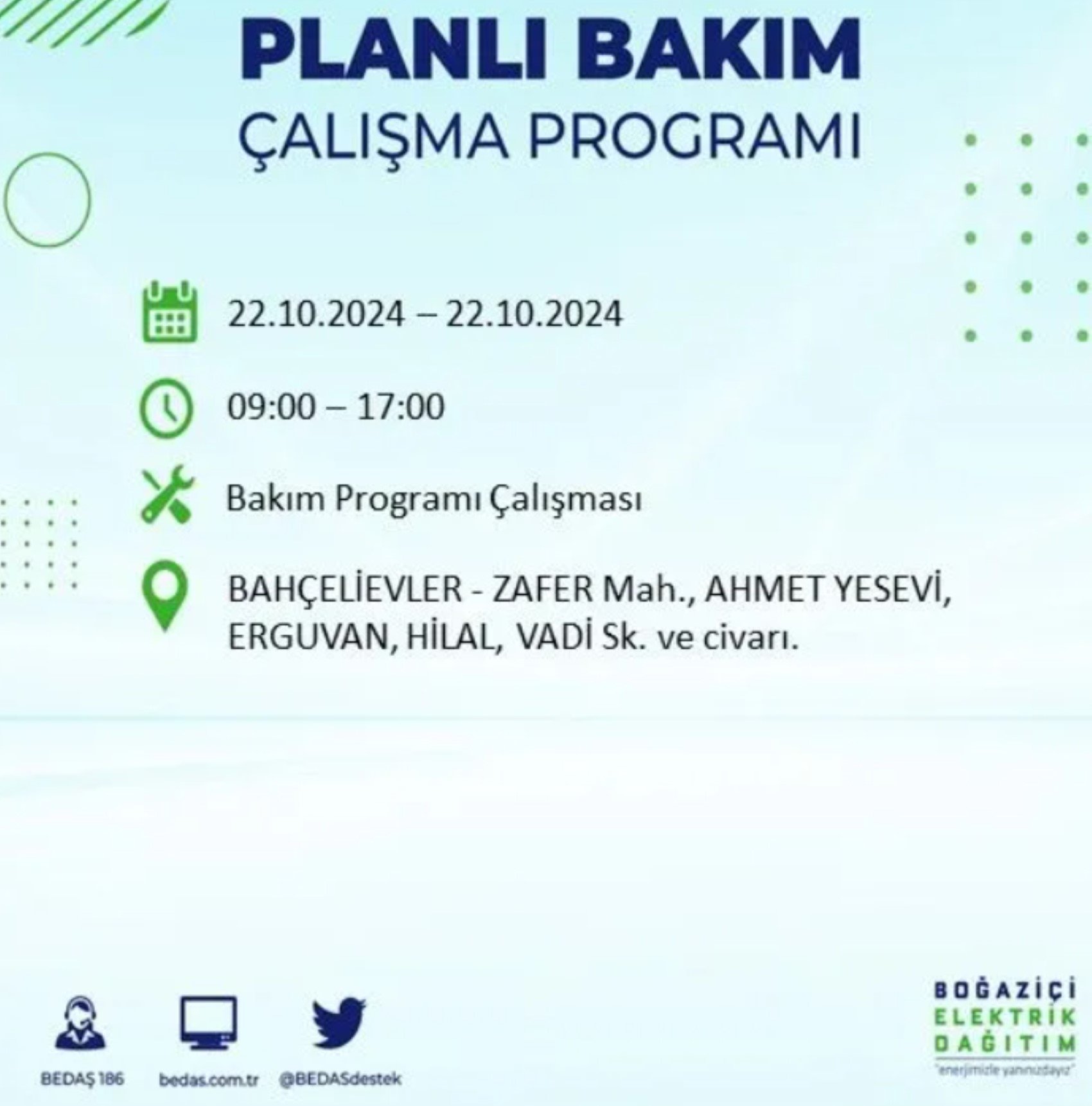 İstanbul’un hangi ilçelerinde elektrik kesintisi olacak? BEDAŞ 22 Ekim elektrik kesintisi yaşanacak yerleri açıkladı!