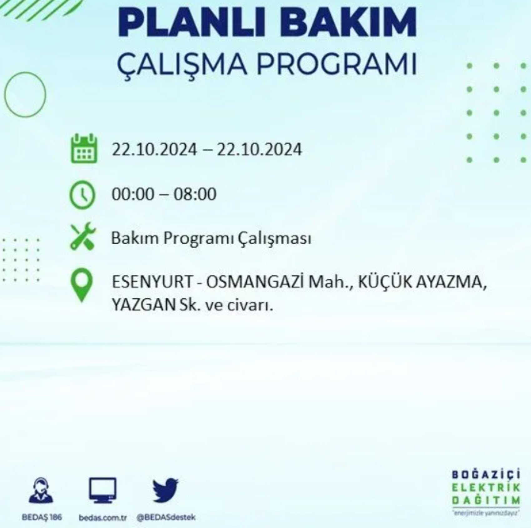 İstanbul’un hangi ilçelerinde elektrik kesintisi olacak? BEDAŞ 22 Ekim elektrik kesintisi yaşanacak yerleri açıkladı!