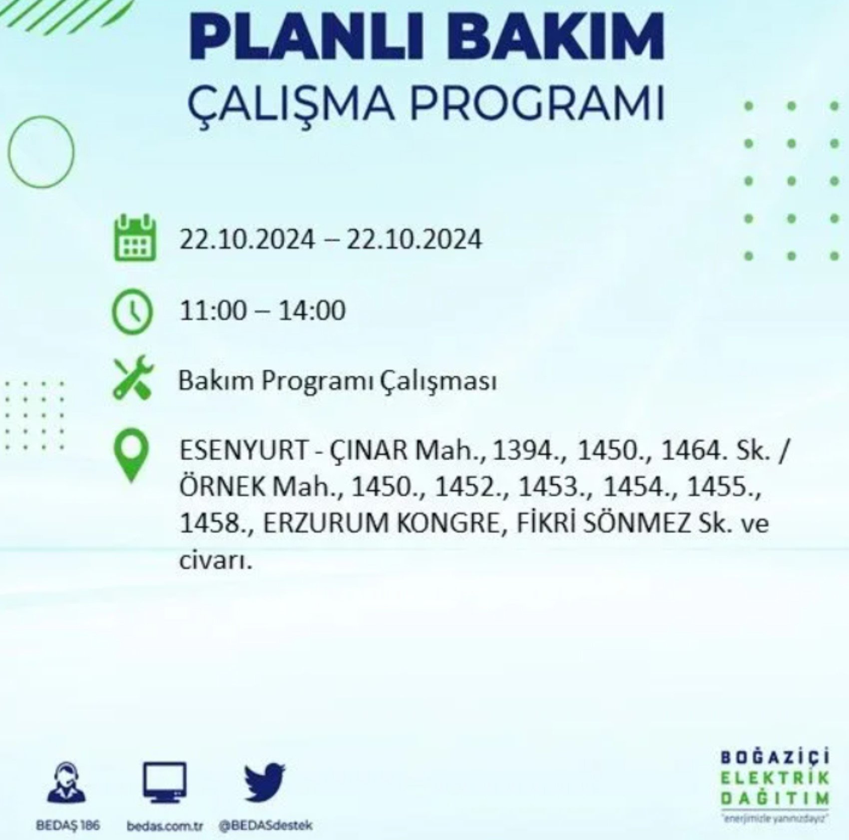 İstanbul’un hangi ilçelerinde elektrik kesintisi olacak? BEDAŞ 22 Ekim elektrik kesintisi yaşanacak yerleri açıkladı!