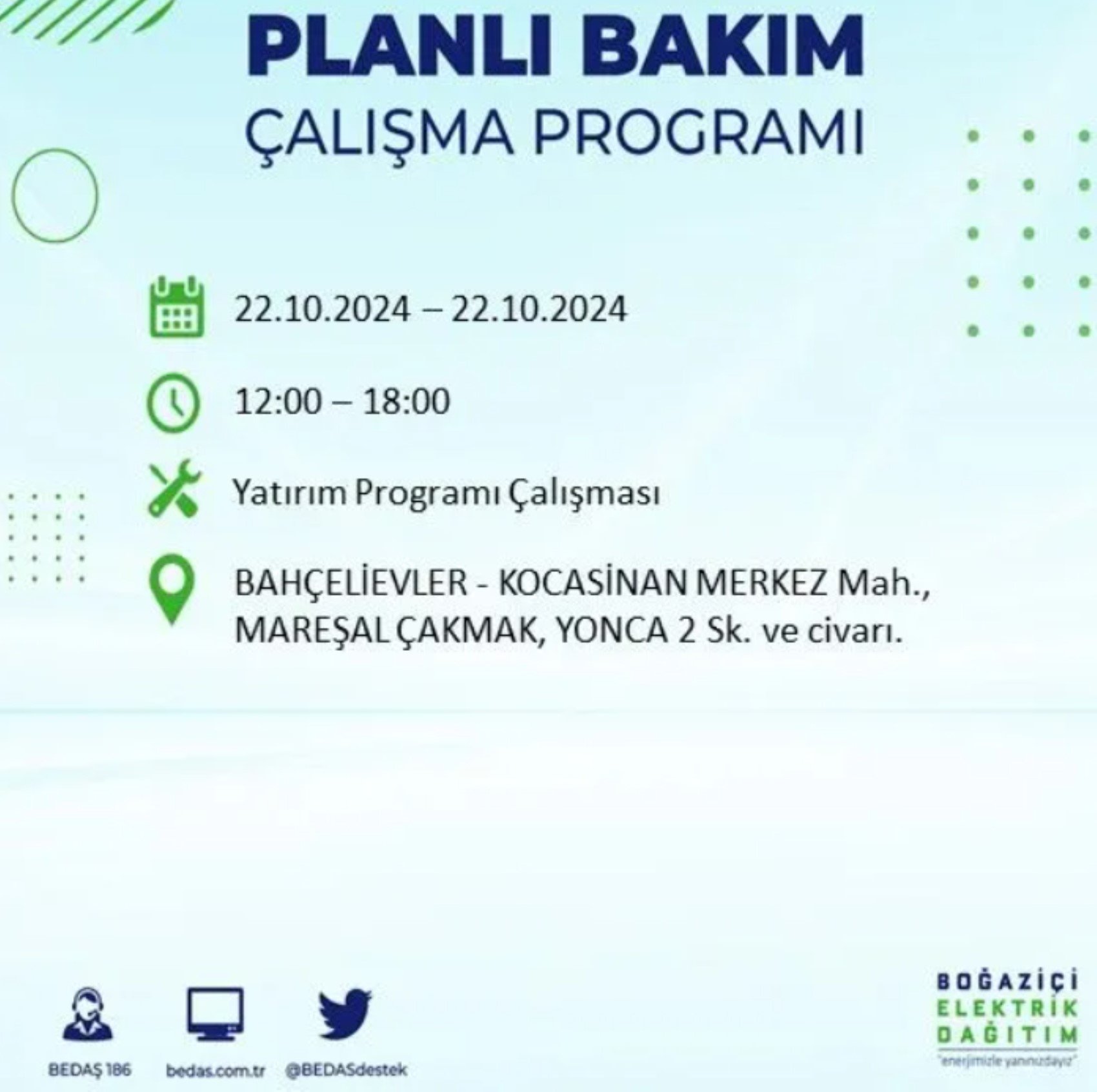 İstanbul’un hangi ilçelerinde elektrik kesintisi olacak? BEDAŞ 22 Ekim elektrik kesintisi yaşanacak yerleri açıkladı!