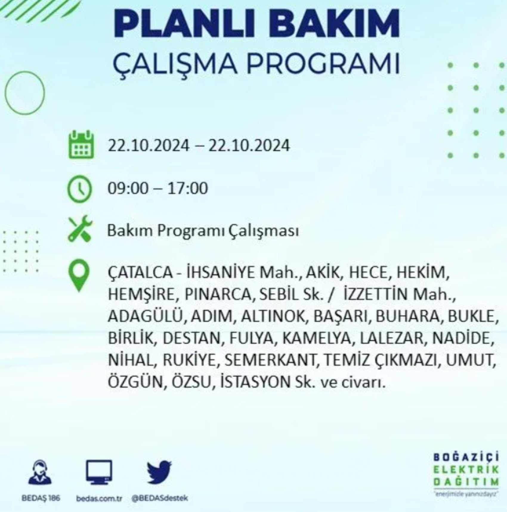 İstanbul’un hangi ilçelerinde elektrik kesintisi olacak? BEDAŞ 22 Ekim elektrik kesintisi yaşanacak yerleri açıkladı!