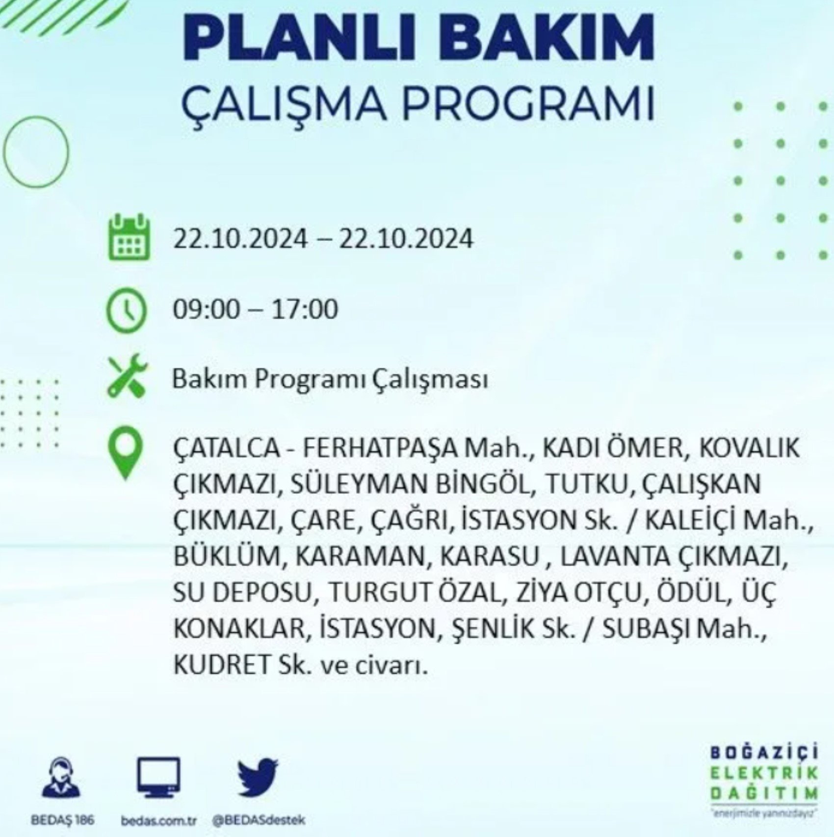 İstanbul’un hangi ilçelerinde elektrik kesintisi olacak? BEDAŞ 22 Ekim elektrik kesintisi yaşanacak yerleri açıkladı!