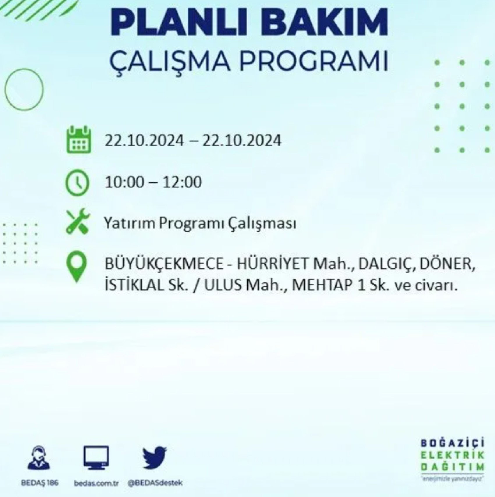 İstanbul’un hangi ilçelerinde elektrik kesintisi olacak? BEDAŞ 22 Ekim elektrik kesintisi yaşanacak yerleri açıkladı!