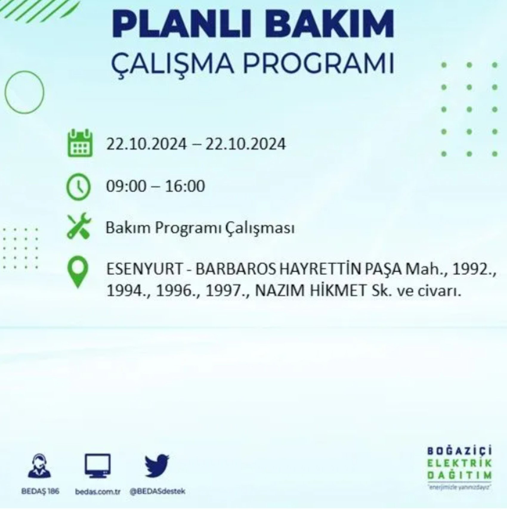 İstanbul’un hangi ilçelerinde elektrik kesintisi olacak? BEDAŞ 22 Ekim elektrik kesintisi yaşanacak yerleri açıkladı!