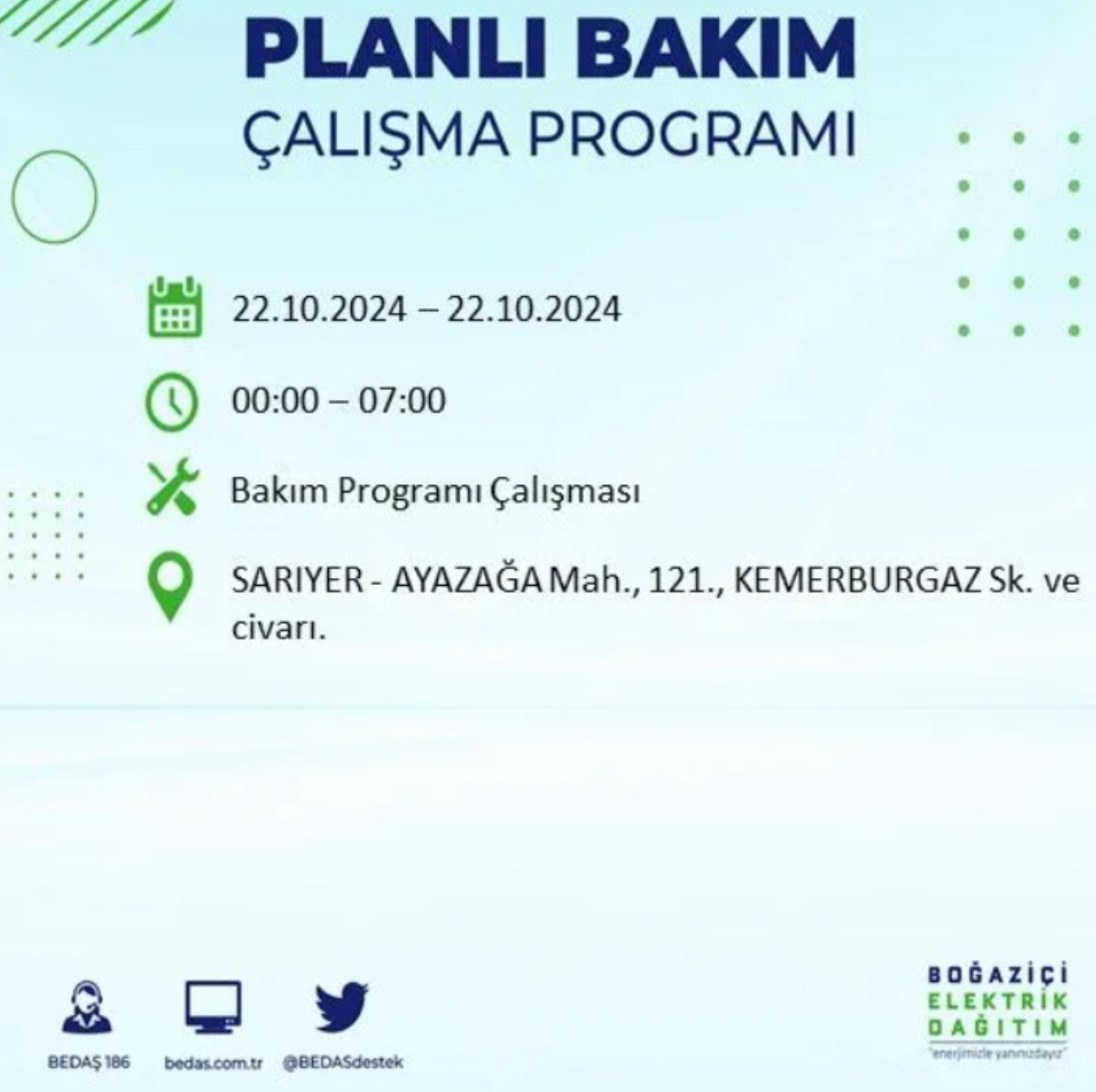 İstanbul’un hangi ilçelerinde elektrik kesintisi olacak? BEDAŞ 22 Ekim elektrik kesintisi yaşanacak yerleri açıkladı!