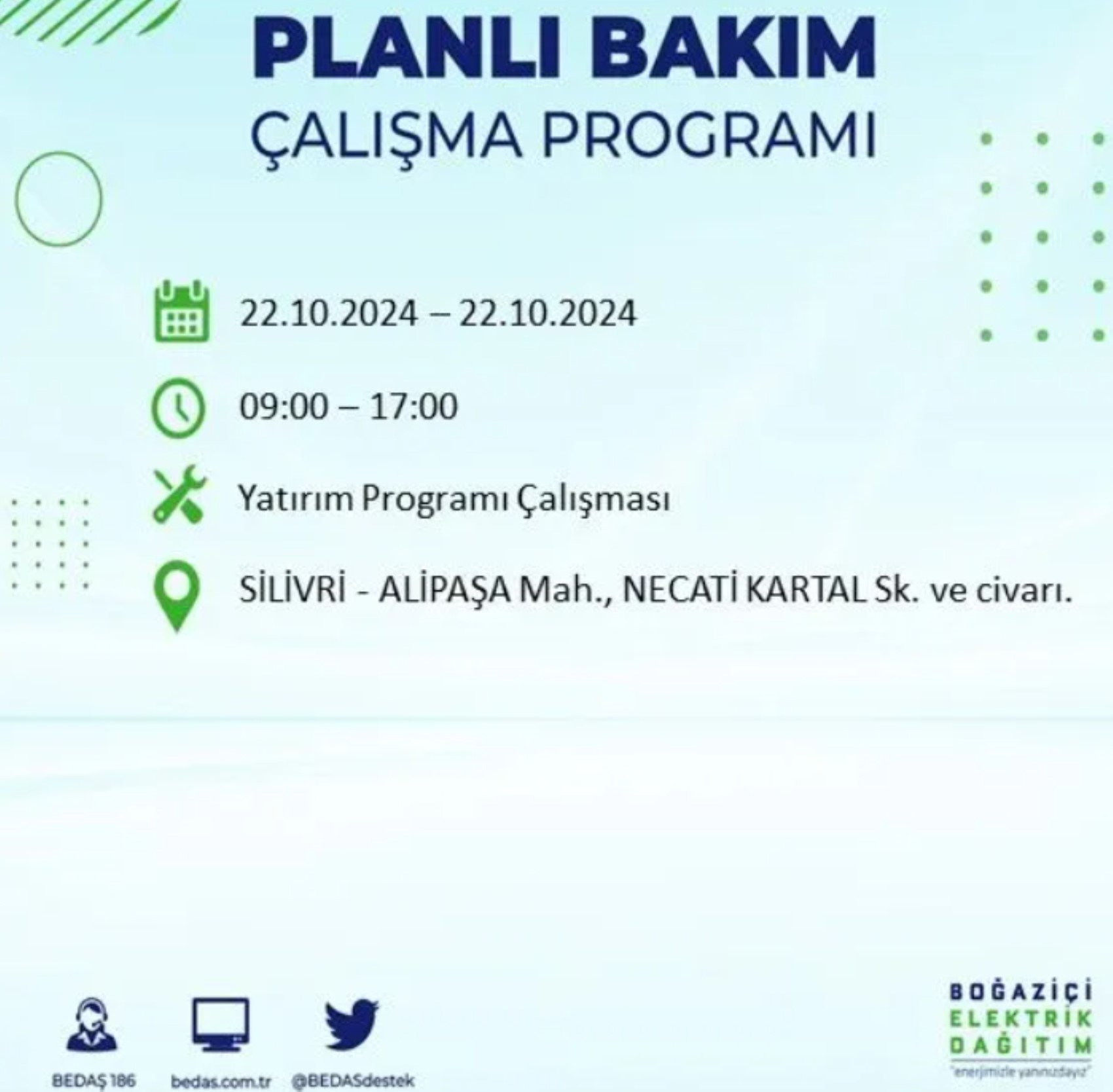 İstanbul’un hangi ilçelerinde elektrik kesintisi olacak? BEDAŞ 22 Ekim elektrik kesintisi yaşanacak yerleri açıkladı!