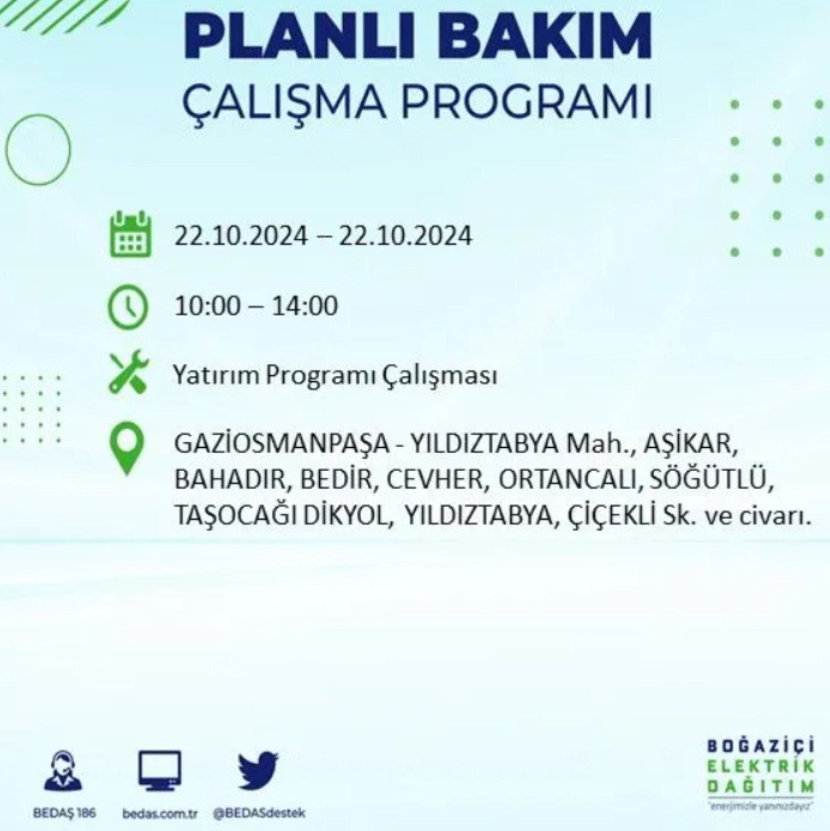 İstanbul’un hangi ilçelerinde elektrik kesintisi olacak? BEDAŞ 22 Ekim elektrik kesintisi yaşanacak yerleri açıkladı!