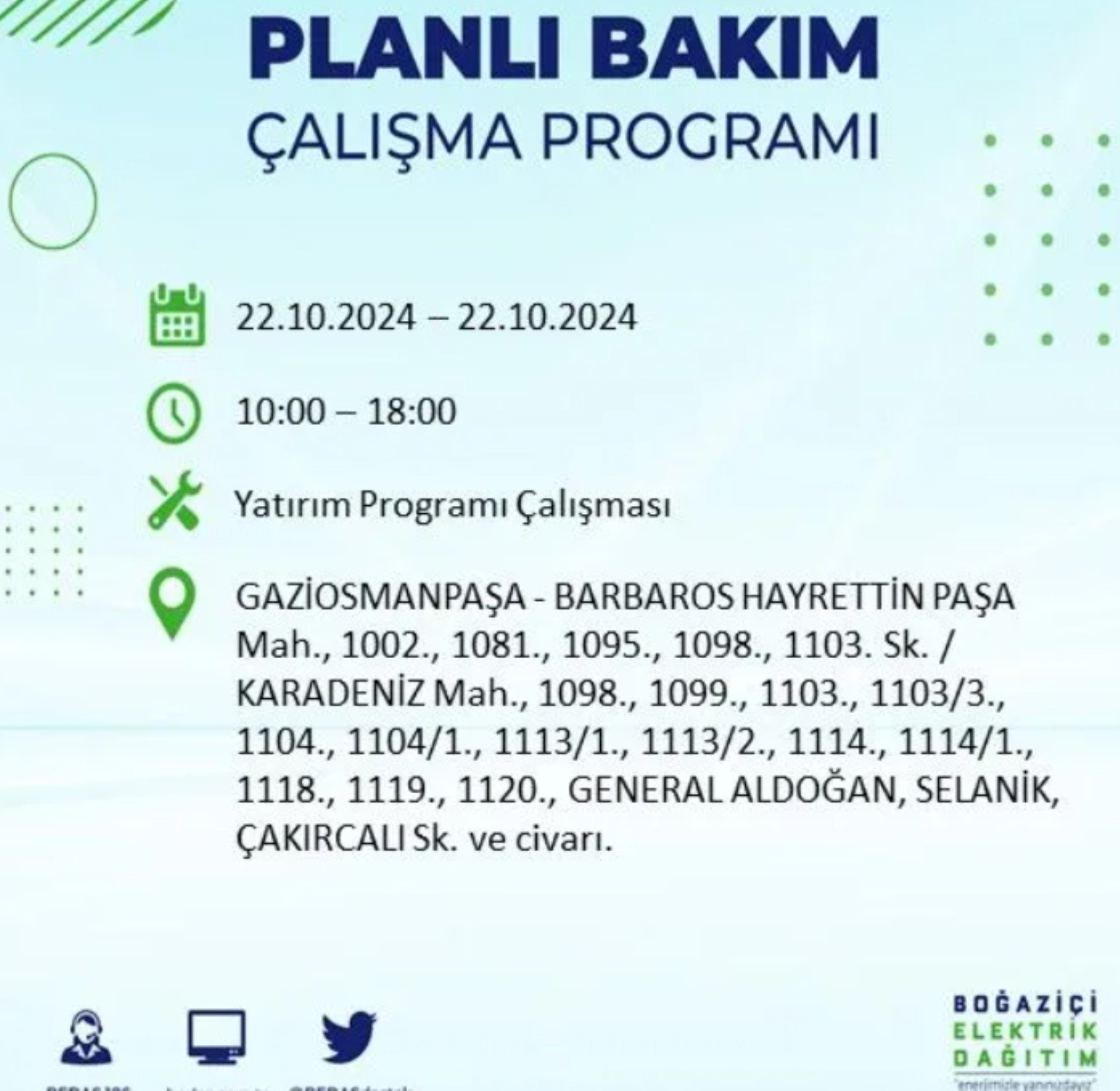 İstanbul’un hangi ilçelerinde elektrik kesintisi olacak? BEDAŞ 22 Ekim elektrik kesintisi yaşanacak yerleri açıkladı!