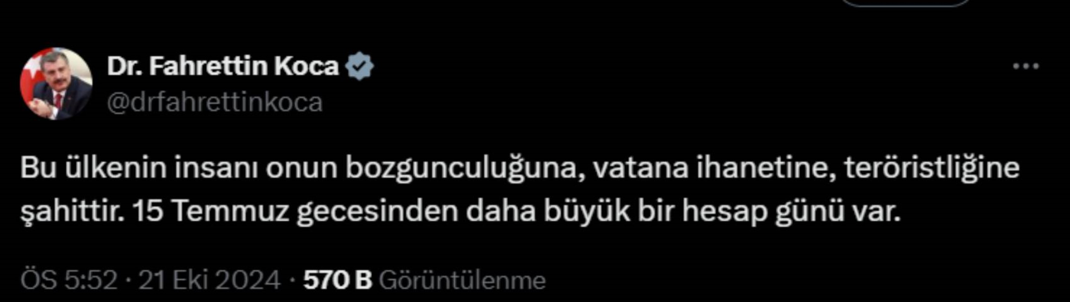 Sessizliği ile dikkat çeken Fahrettin Koca'nın paylaşımına tepki!