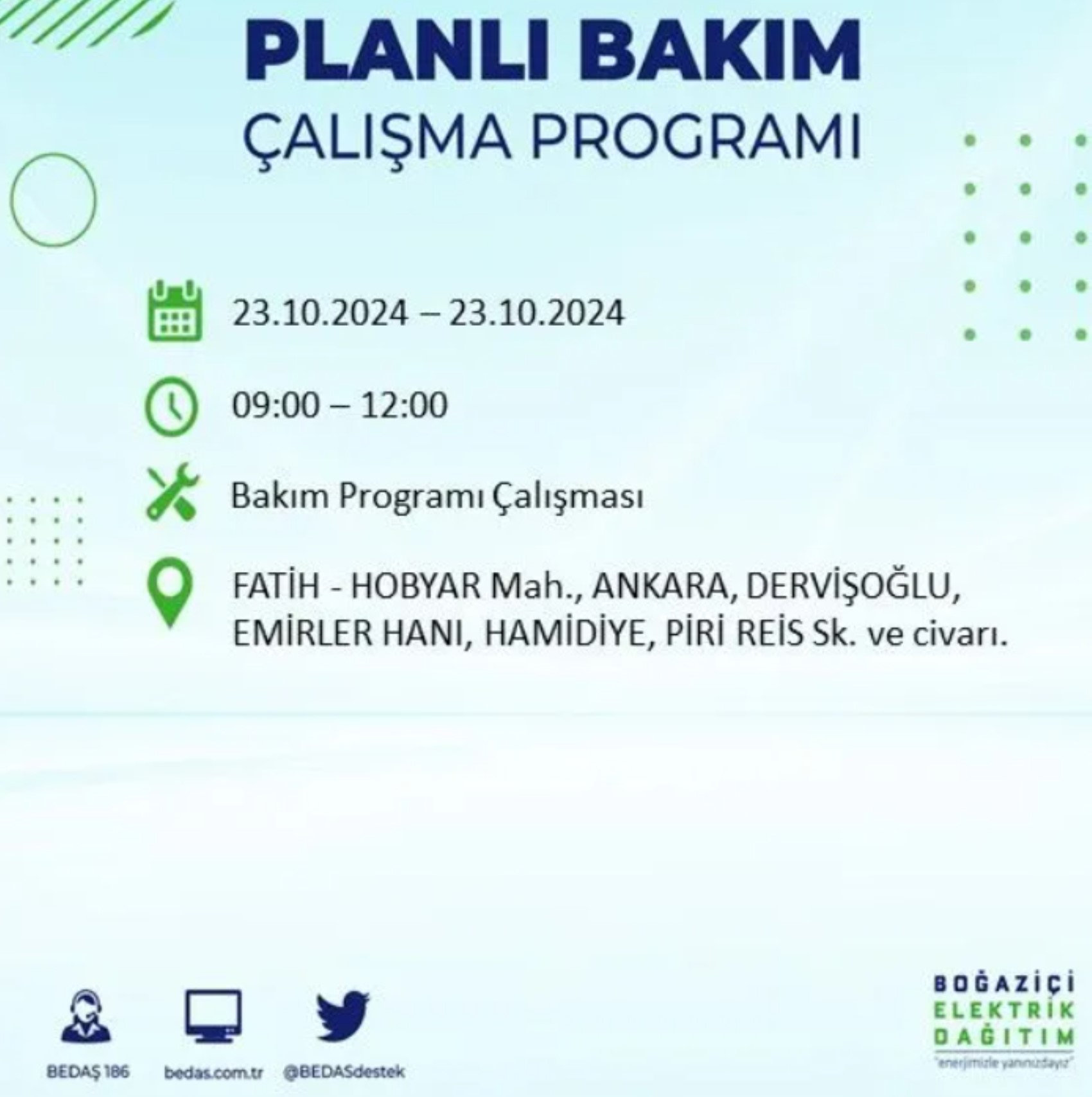 İstanbul'da elektrik kesintisi: 23 Ekim'de hangi mahalleler etkilenecek?