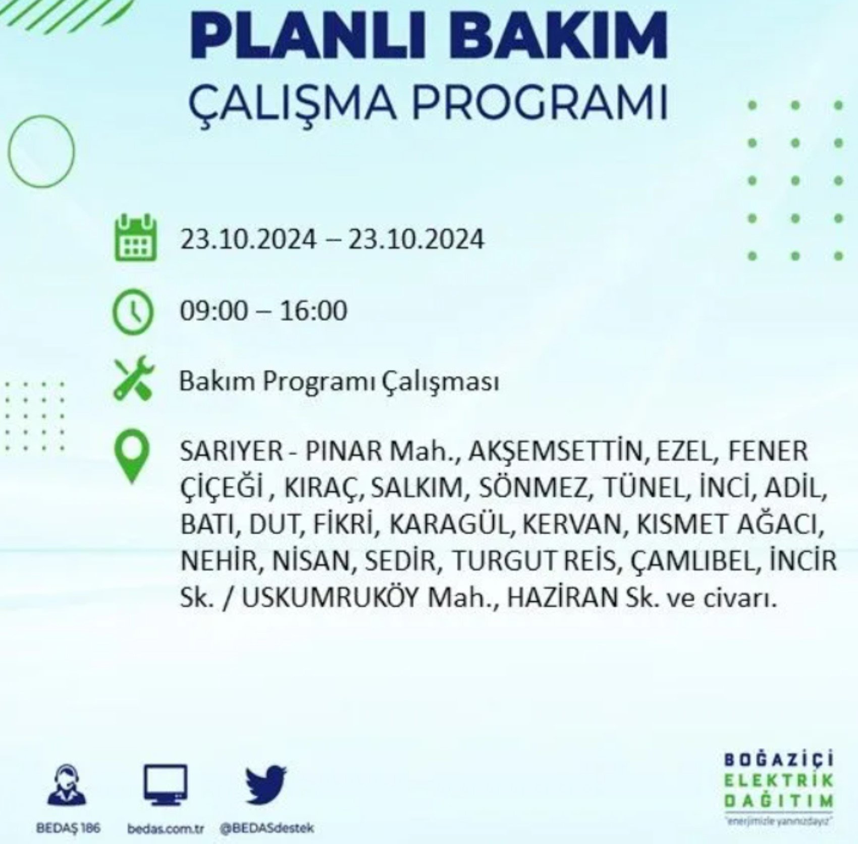 İstanbul'da elektrik kesintisi: 23 Ekim'de hangi mahalleler etkilenecek?