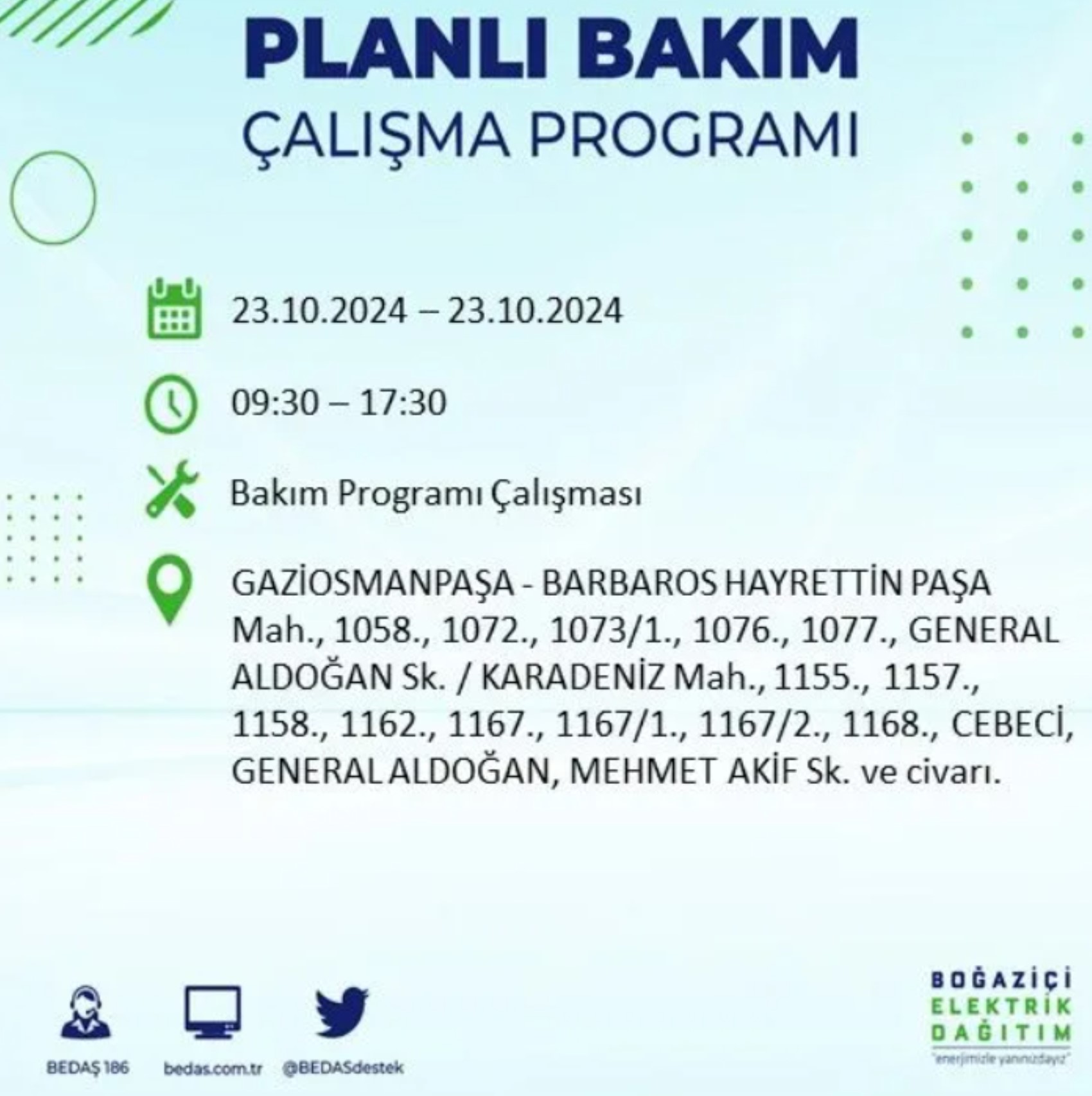 İstanbul'da elektrik kesintisi: 23 Ekim'de hangi mahalleler etkilenecek?