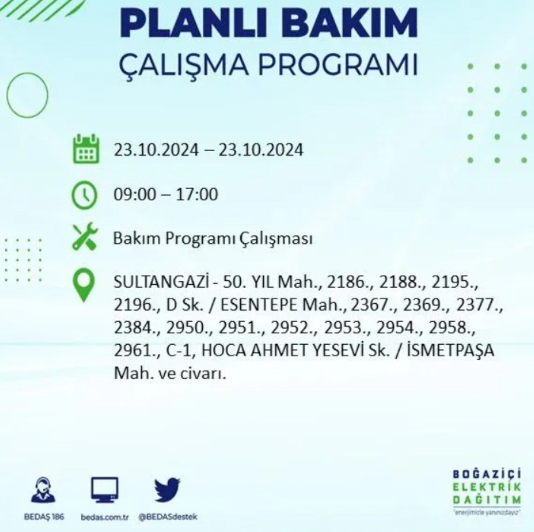 İstanbul'da elektrik kesintisi: 23 Ekim'de hangi mahalleler etkilenecek?