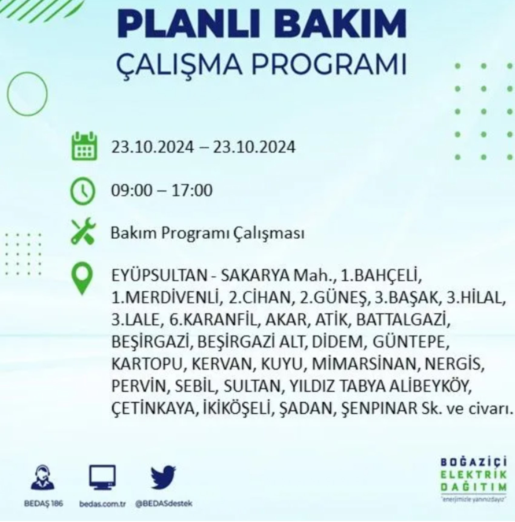 İstanbul'da elektrik kesintisi: 23 Ekim'de hangi mahalleler etkilenecek?