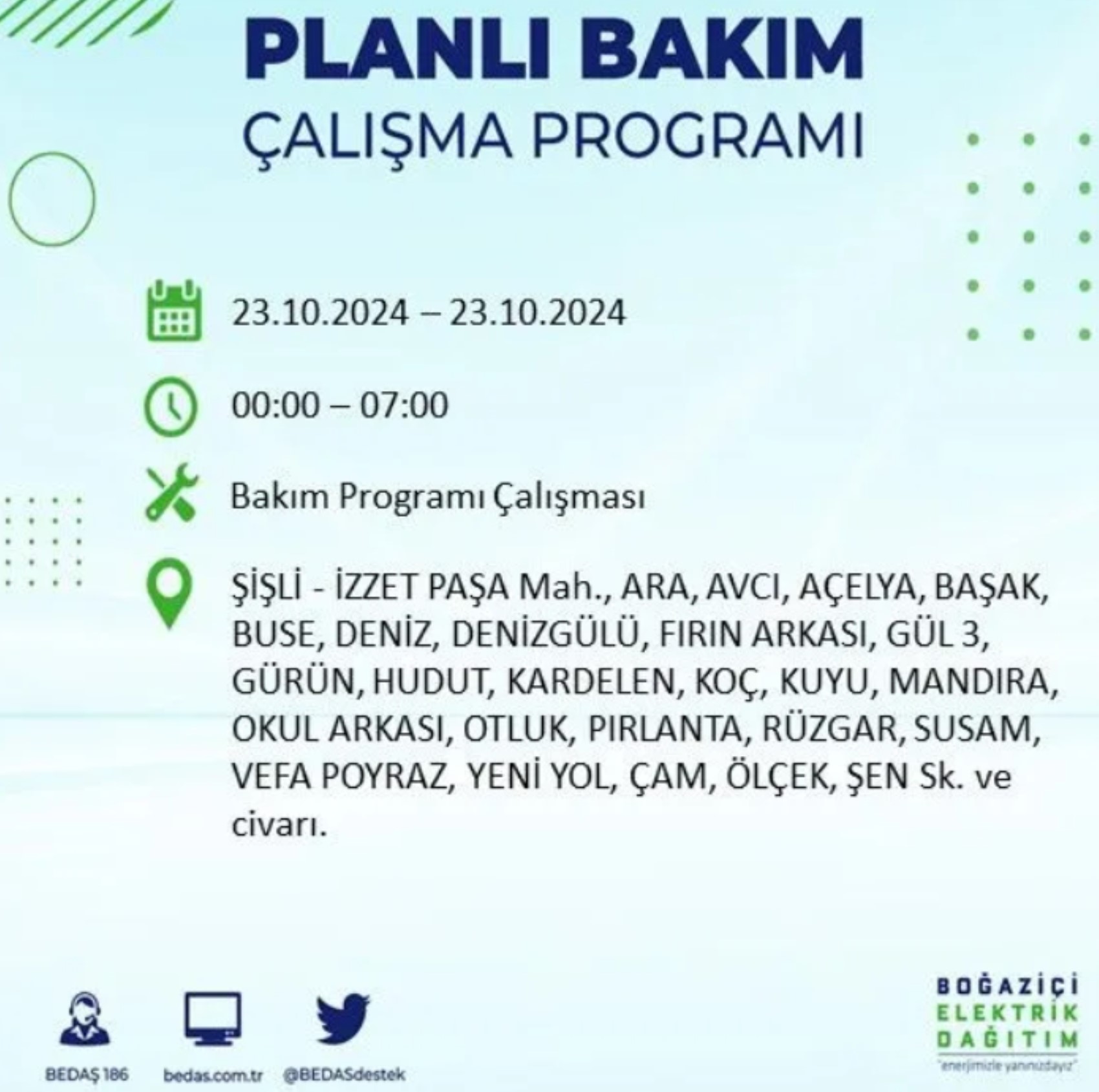 İstanbul'da elektrik kesintisi: 23 Ekim'de hangi mahalleler etkilenecek?