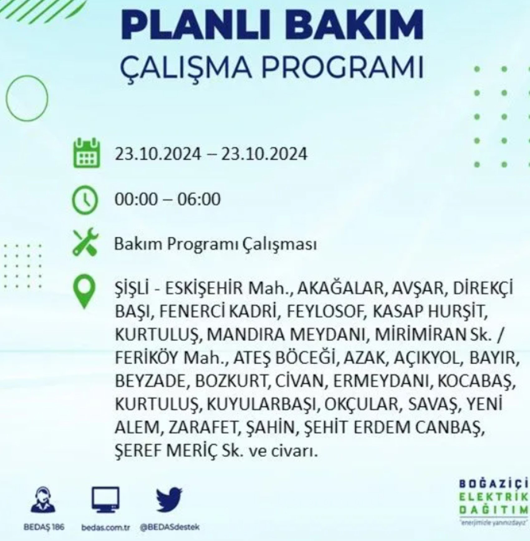 İstanbul'da elektrik kesintisi: 23 Ekim'de hangi mahalleler etkilenecek?