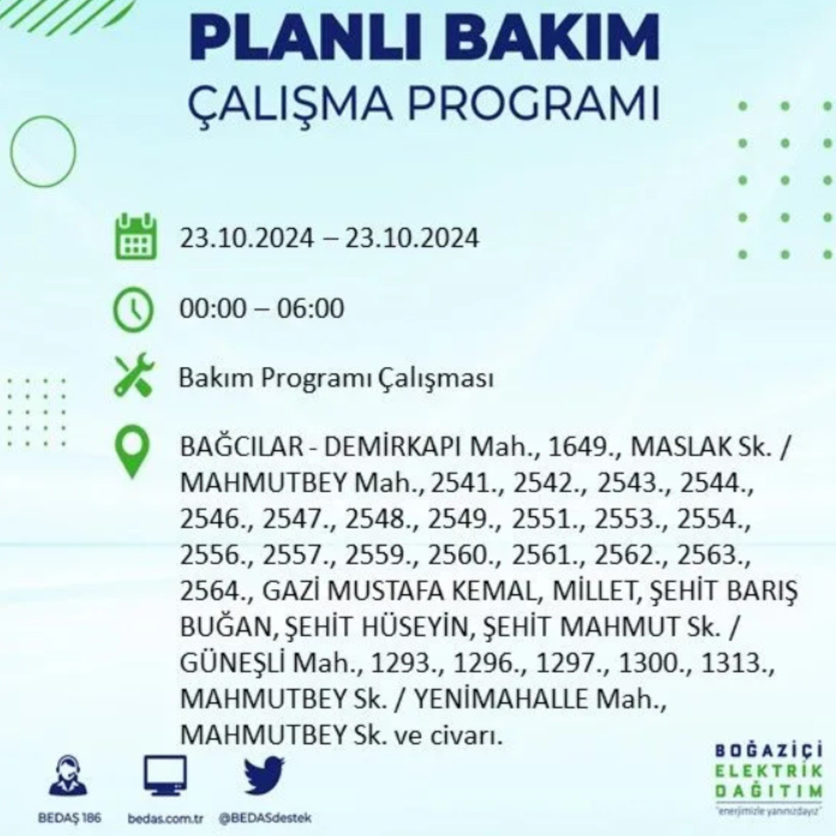 İstanbul'da elektrik kesintisi: 23 Ekim'de hangi mahalleler etkilenecek?