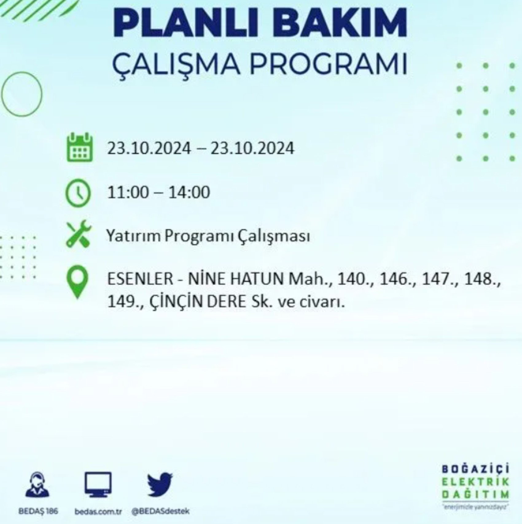 İstanbul'da elektrik kesintisi: 23 Ekim'de hangi mahalleler etkilenecek?