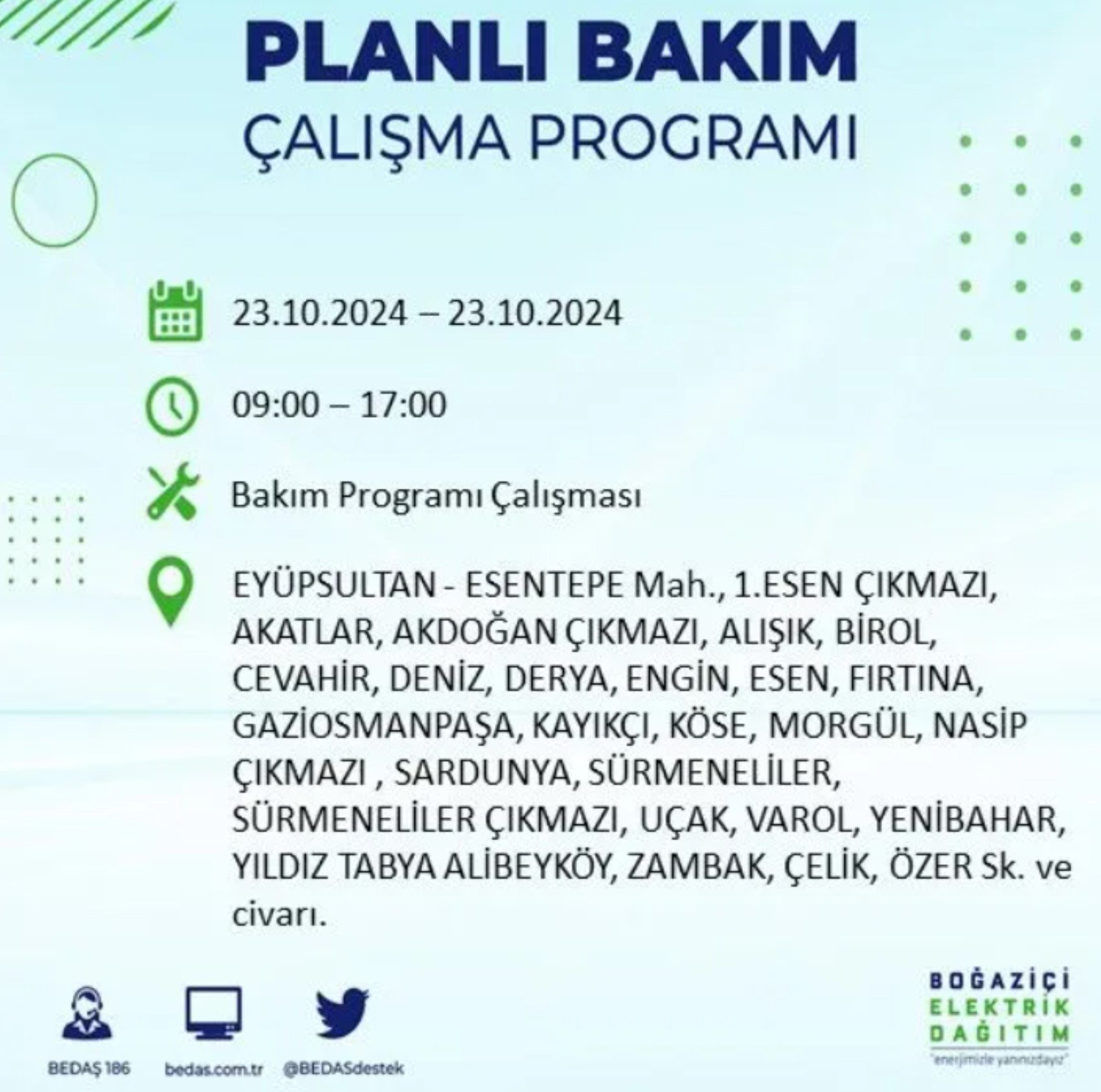 İstanbul'da elektrik kesintisi: 23 Ekim'de hangi mahalleler etkilenecek?