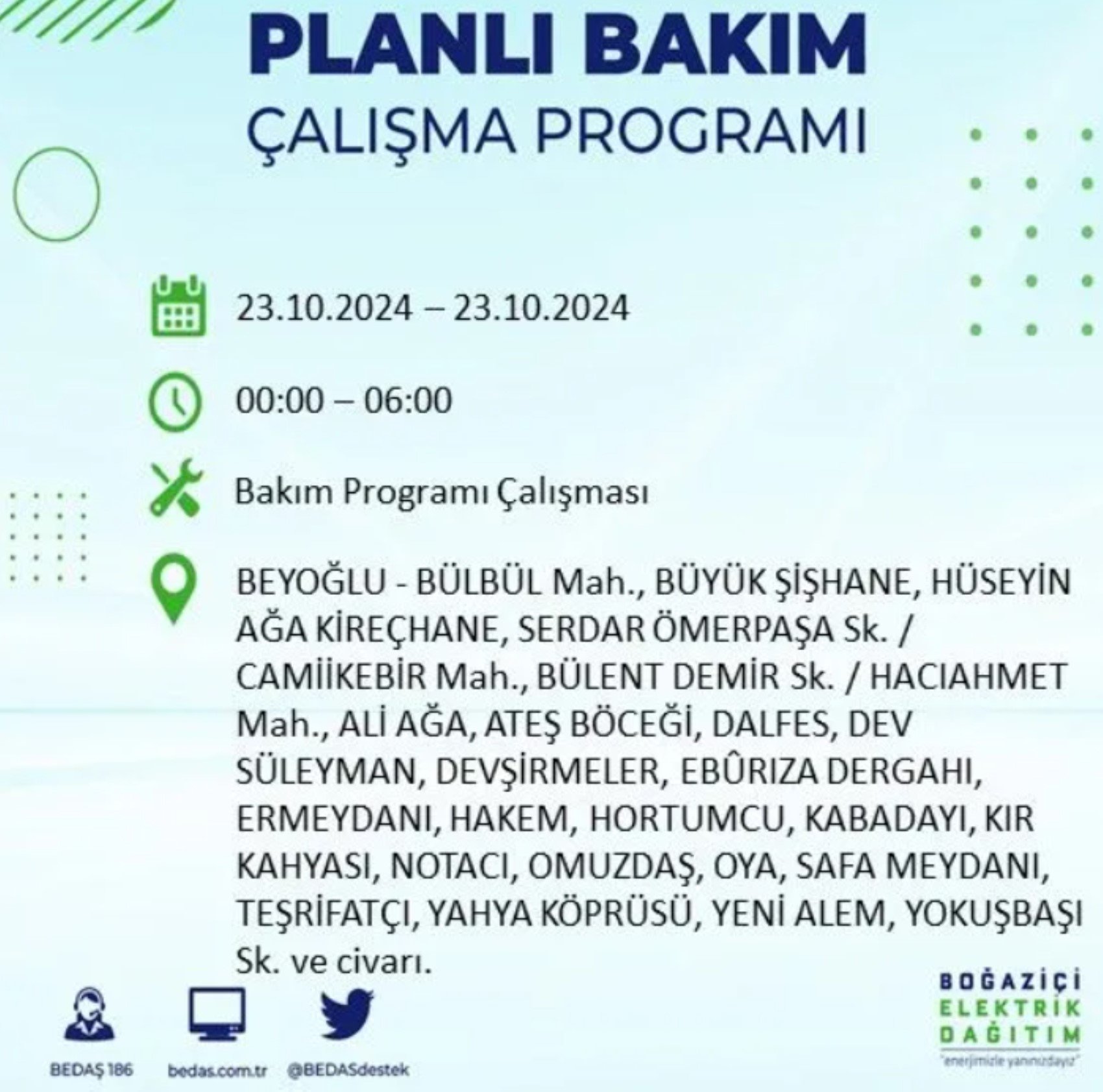 İstanbul'da elektrik kesintisi: 23 Ekim'de hangi mahalleler etkilenecek?