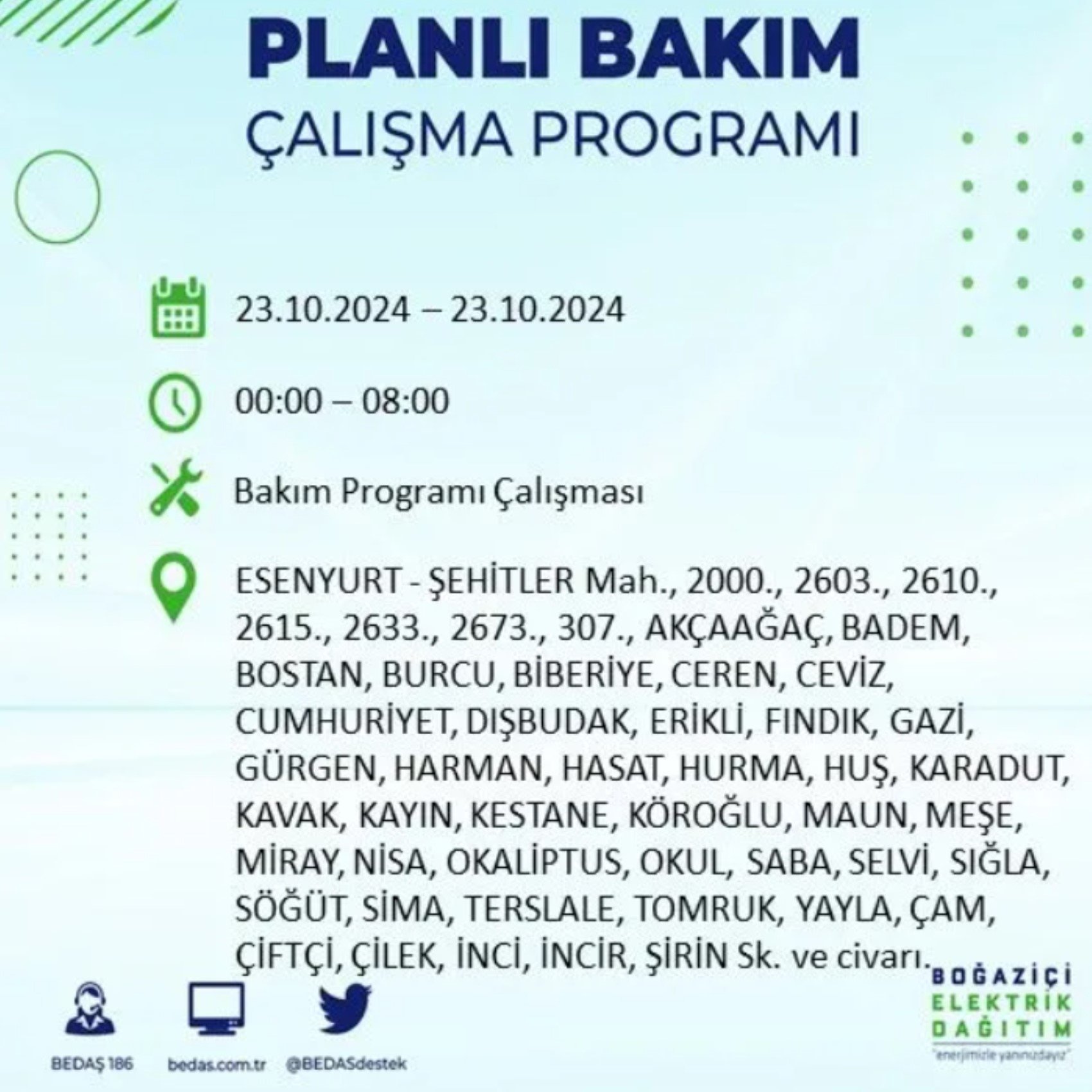 İstanbul'da elektrik kesintisi: 23 Ekim'de hangi mahalleler etkilenecek?