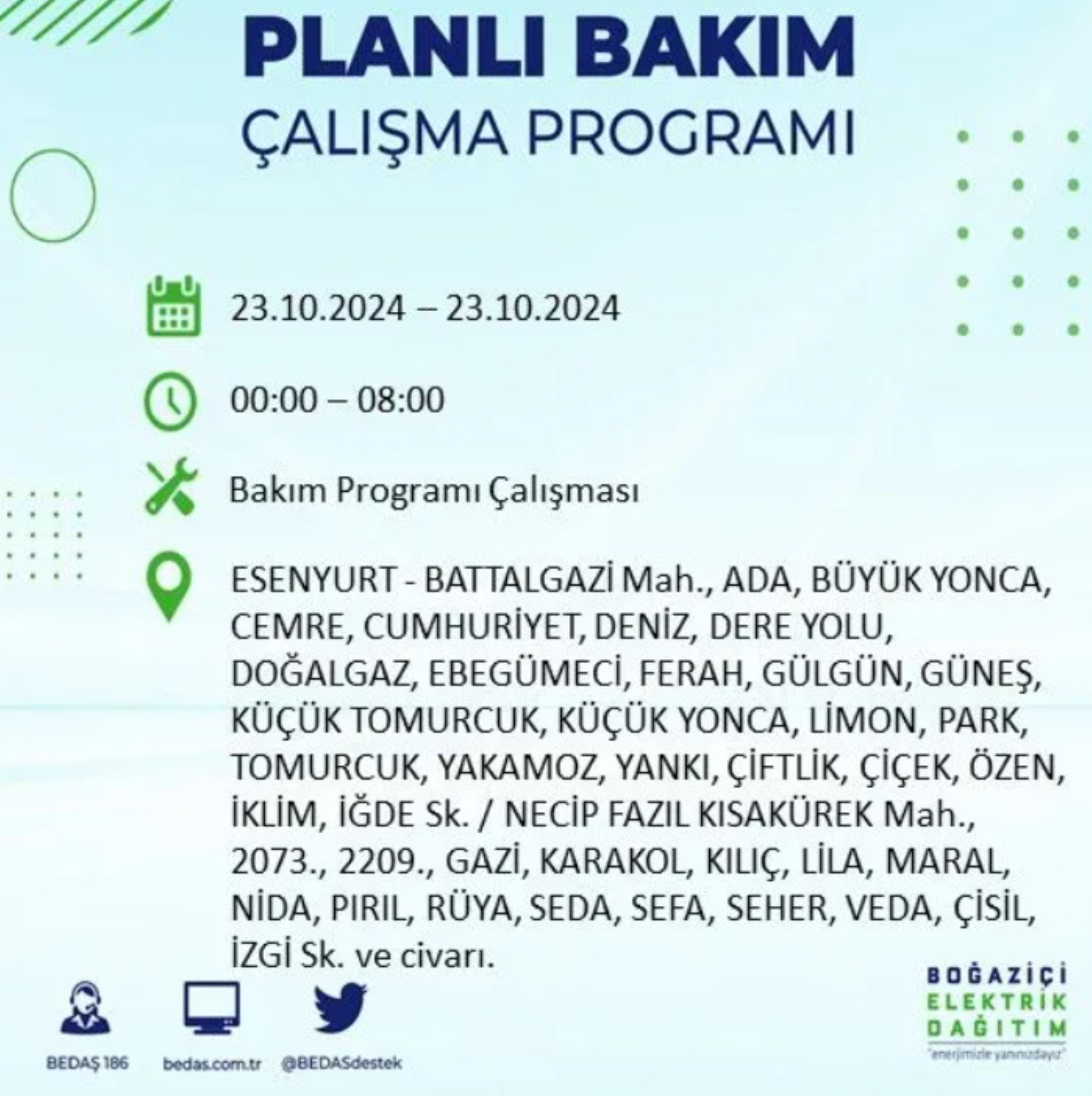 İstanbul'da elektrik kesintisi: 23 Ekim'de hangi mahalleler etkilenecek?