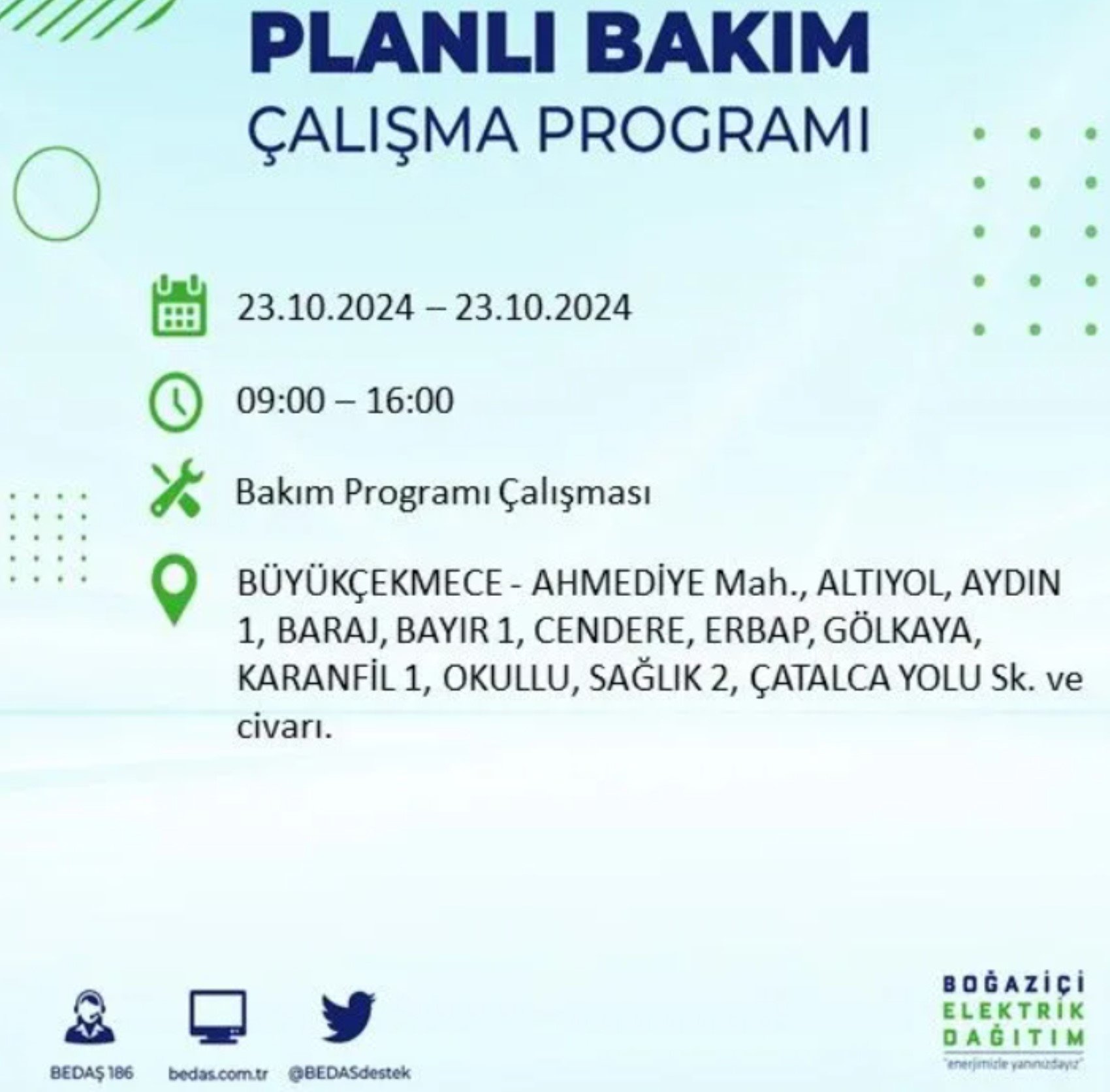 İstanbul'da elektrik kesintisi: 23 Ekim'de hangi mahalleler etkilenecek?