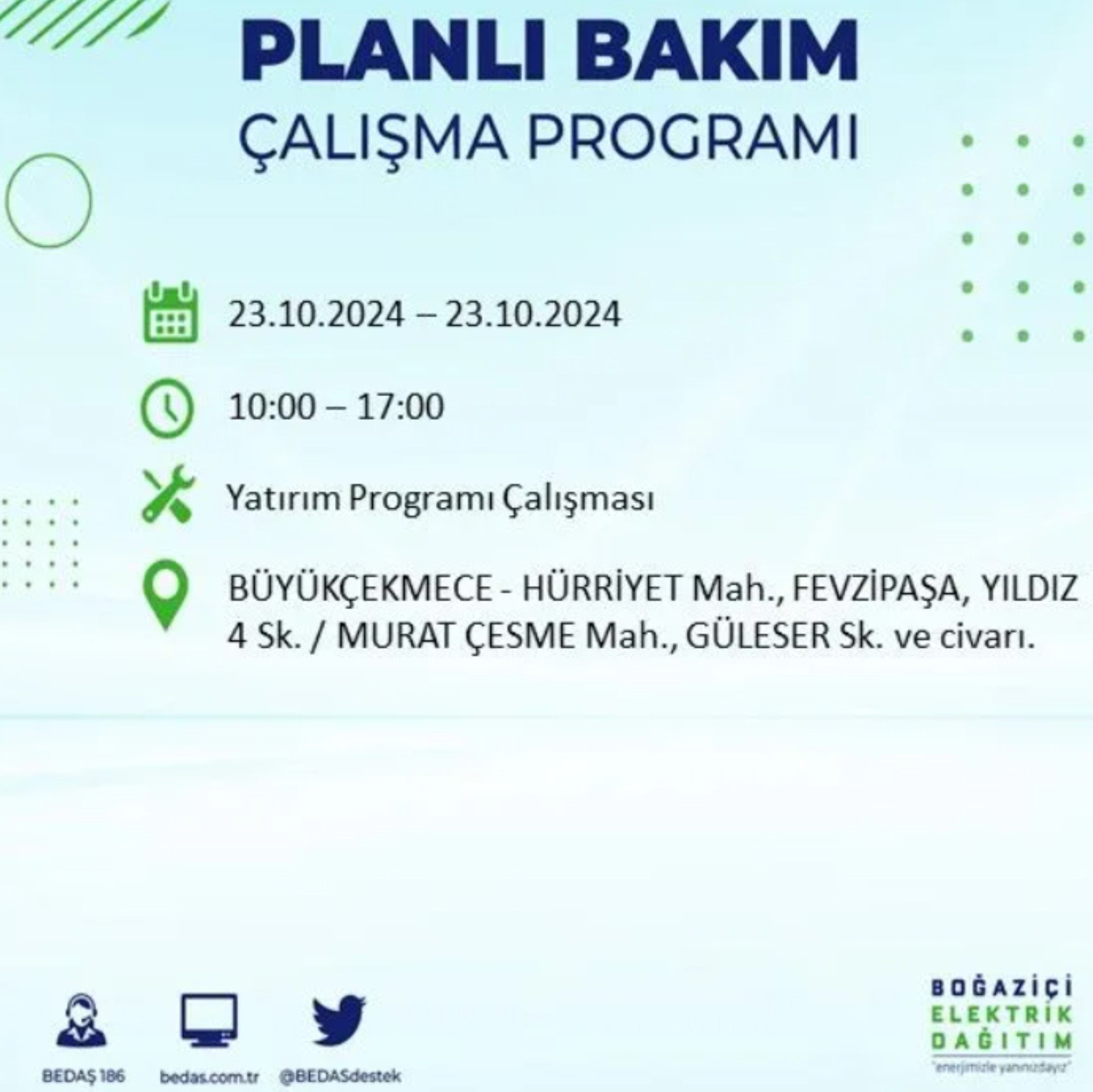 İstanbul'da elektrik kesintisi: 23 Ekim'de hangi mahalleler etkilenecek?