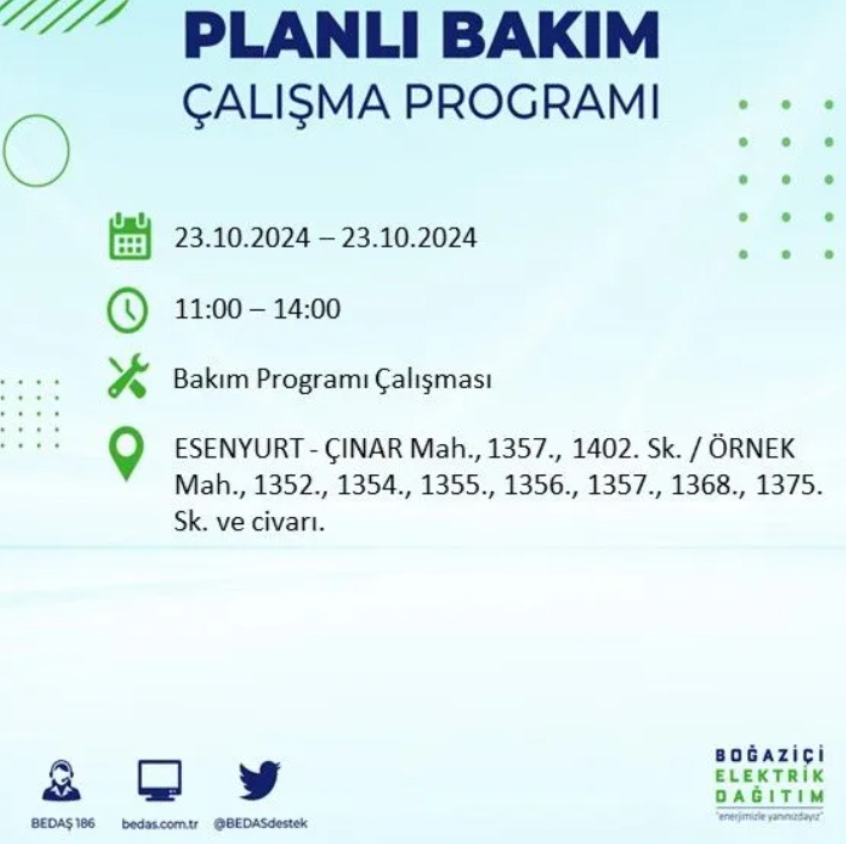 İstanbul'da elektrik kesintisi: 23 Ekim'de hangi mahalleler etkilenecek?