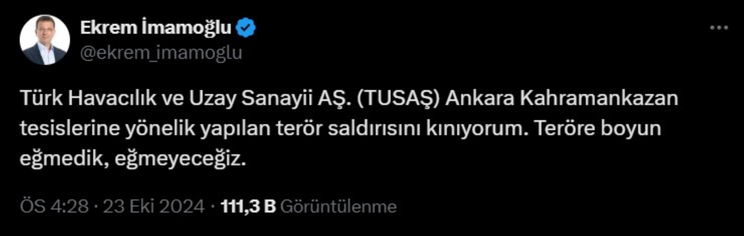 TUSAŞ patlaması ardından siyasi isimlerden gelen geçmiş olsun mesajları!