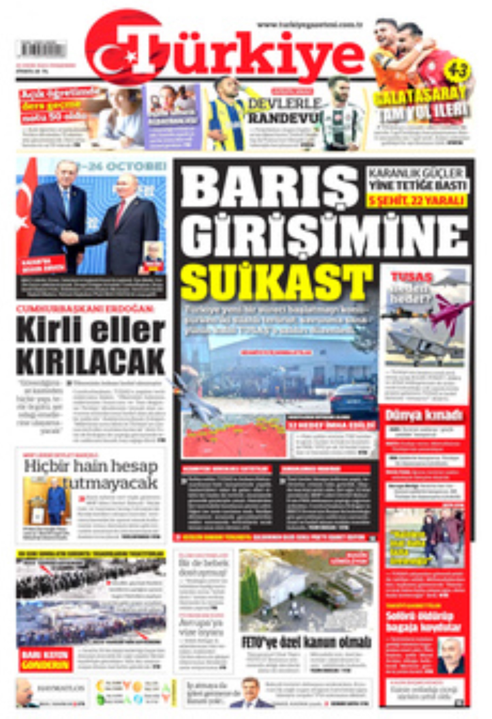 TUSAŞ'a hain terör saldırısı! Gazete manşetleri nasıl gördü?