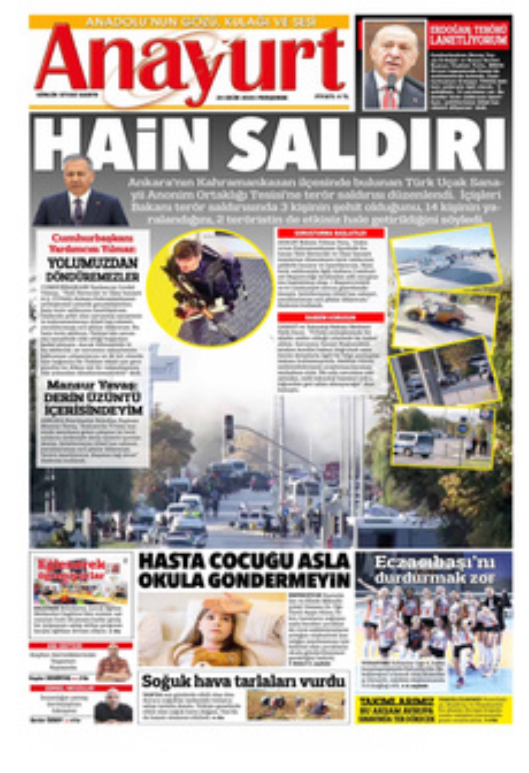 TUSAŞ'a hain terör saldırısı! Gazete manşetleri nasıl gördü?