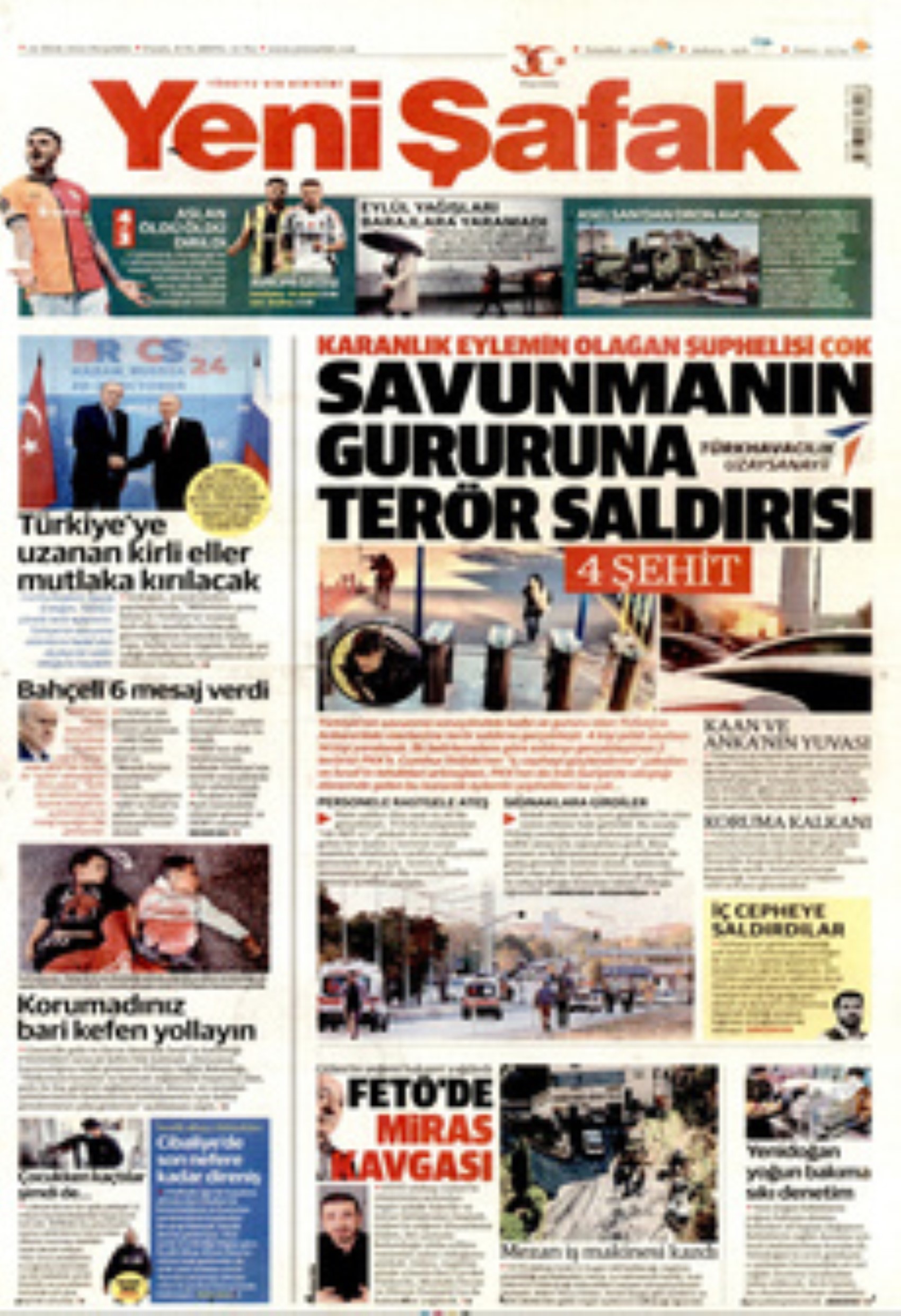 TUSAŞ'a hain terör saldırısı! Gazete manşetleri nasıl gördü?