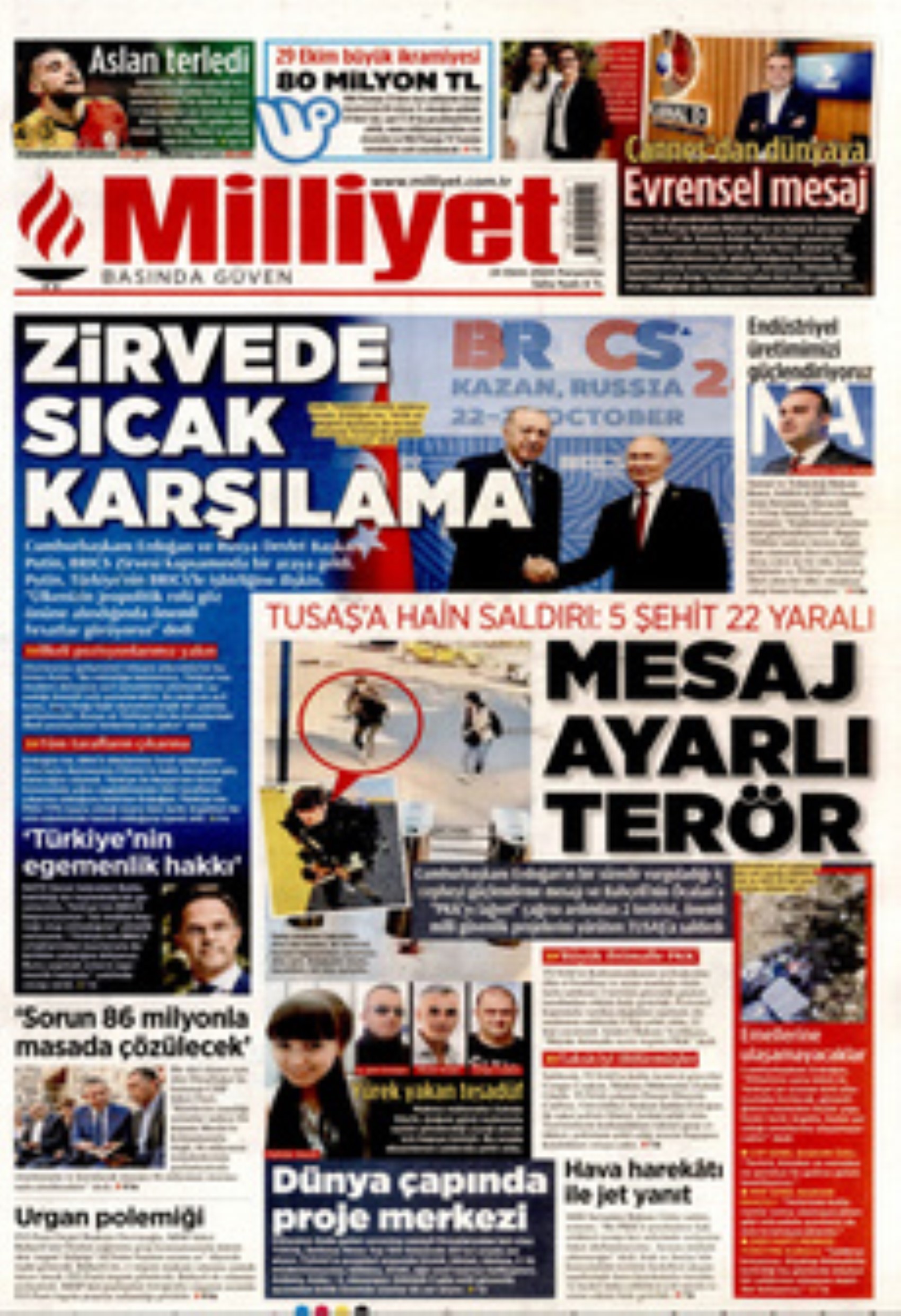 TUSAŞ'a hain terör saldırısı! Gazete manşetleri nasıl gördü?