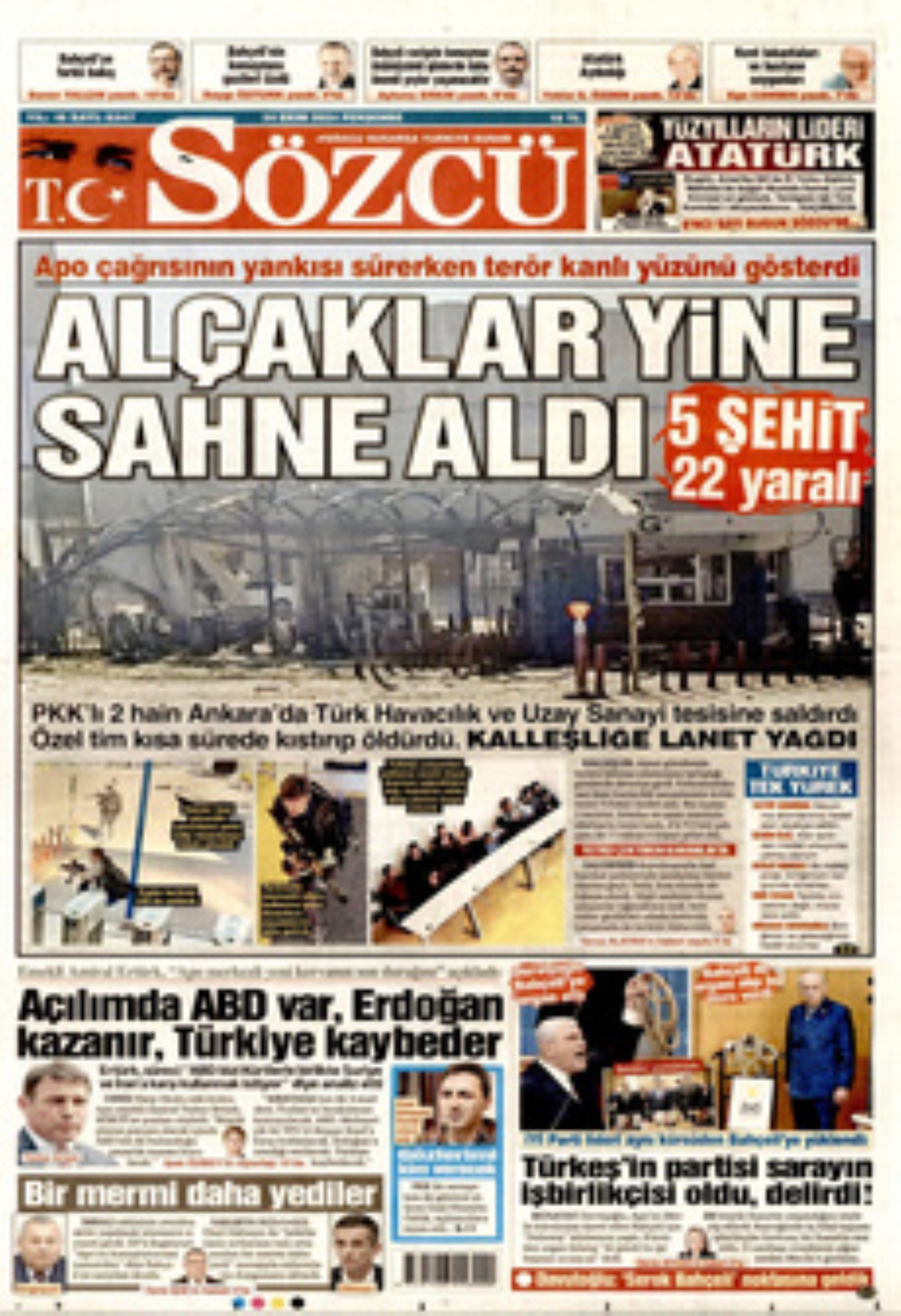 TUSAŞ'a hain terör saldırısı! Gazete manşetleri nasıl gördü?