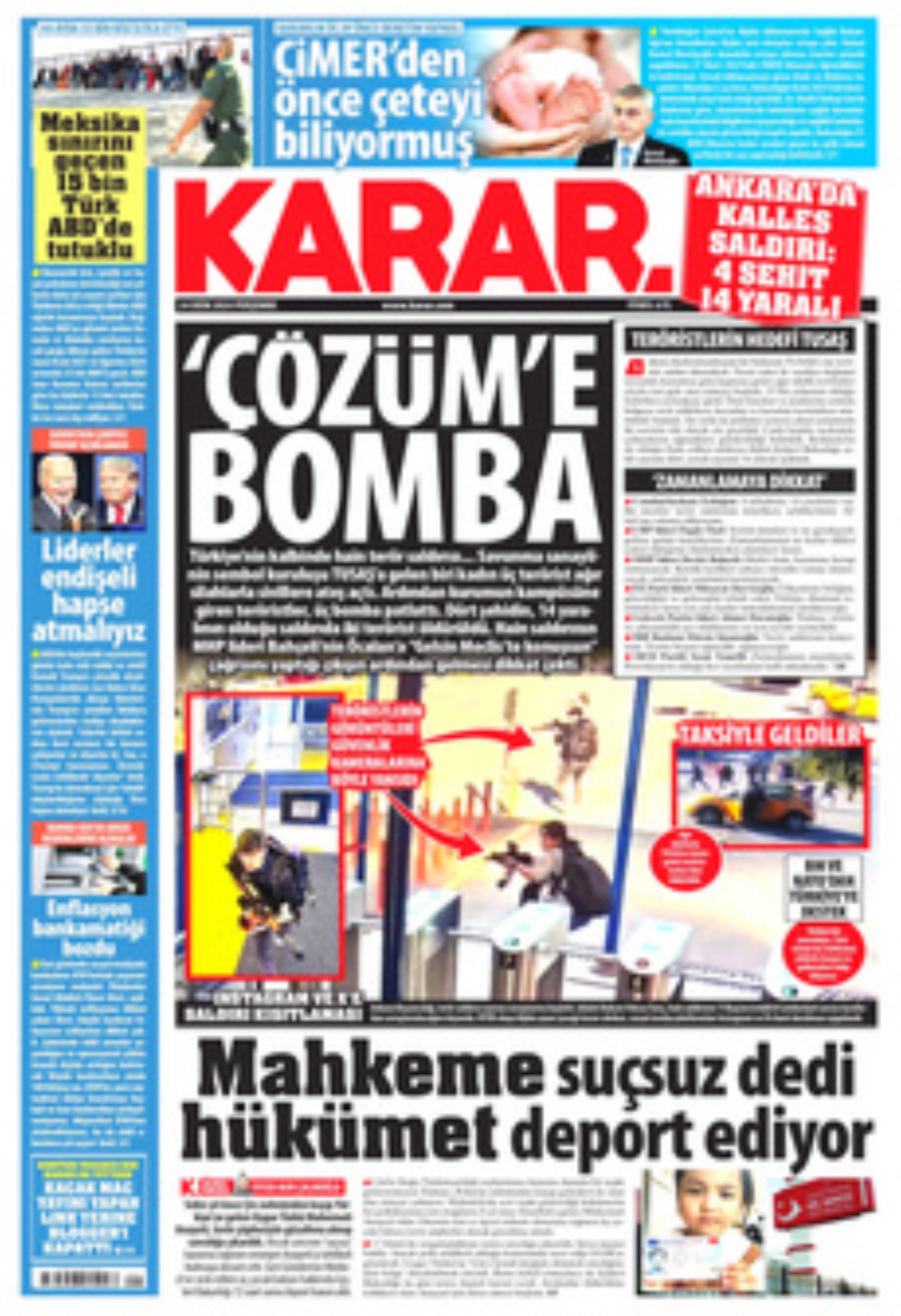 TUSAŞ'a hain terör saldırısı! Gazete manşetleri nasıl gördü?