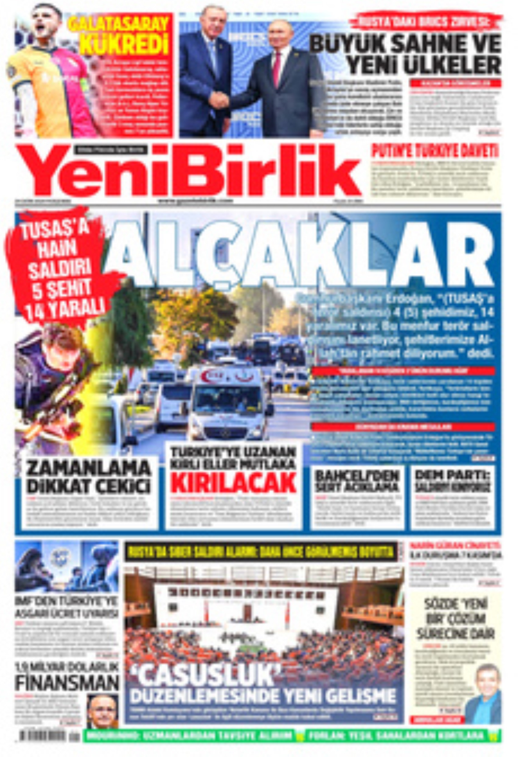 TUSAŞ'a hain terör saldırısı! Gazete manşetleri nasıl gördü?