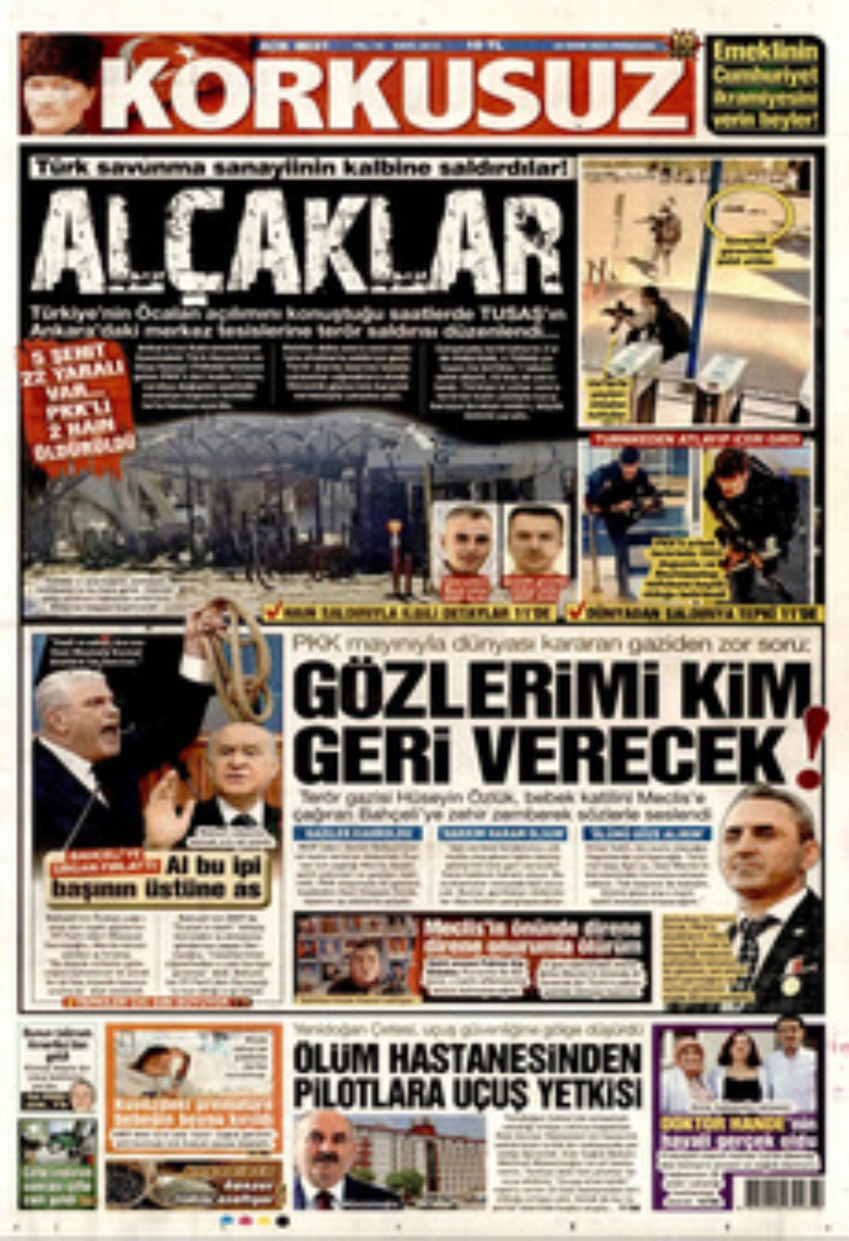 TUSAŞ'a hain terör saldırısı! Gazete manşetleri nasıl gördü?