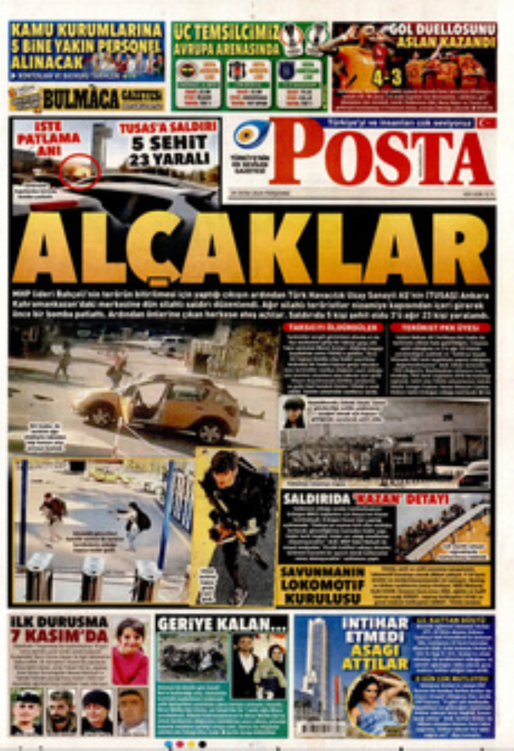 TUSAŞ'a hain terör saldırısı! Gazete manşetleri nasıl gördü?