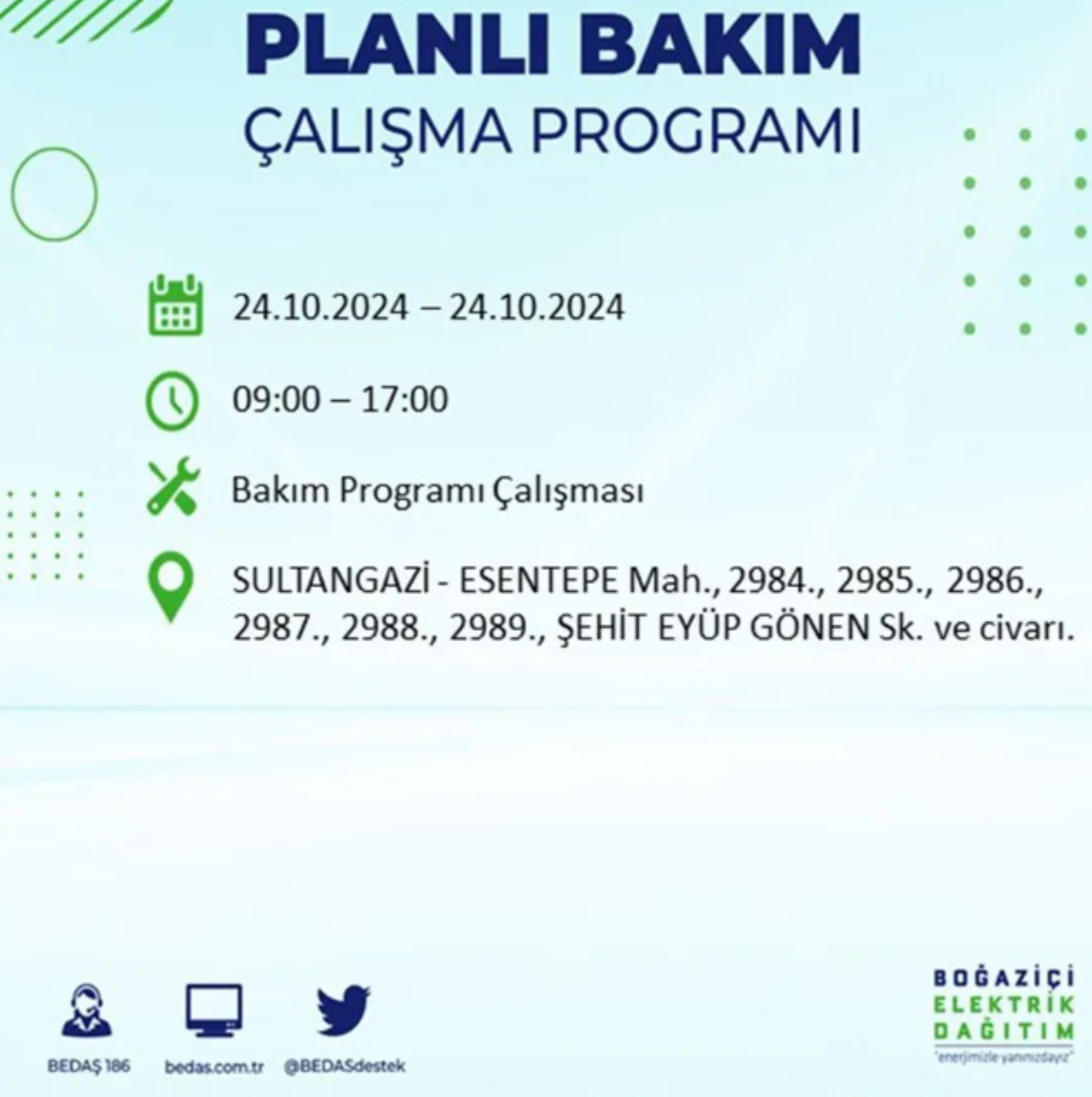 İstanbul'da elektrik kesintisi: 24 Ekim'de hangi mahalleler etkilenecek?