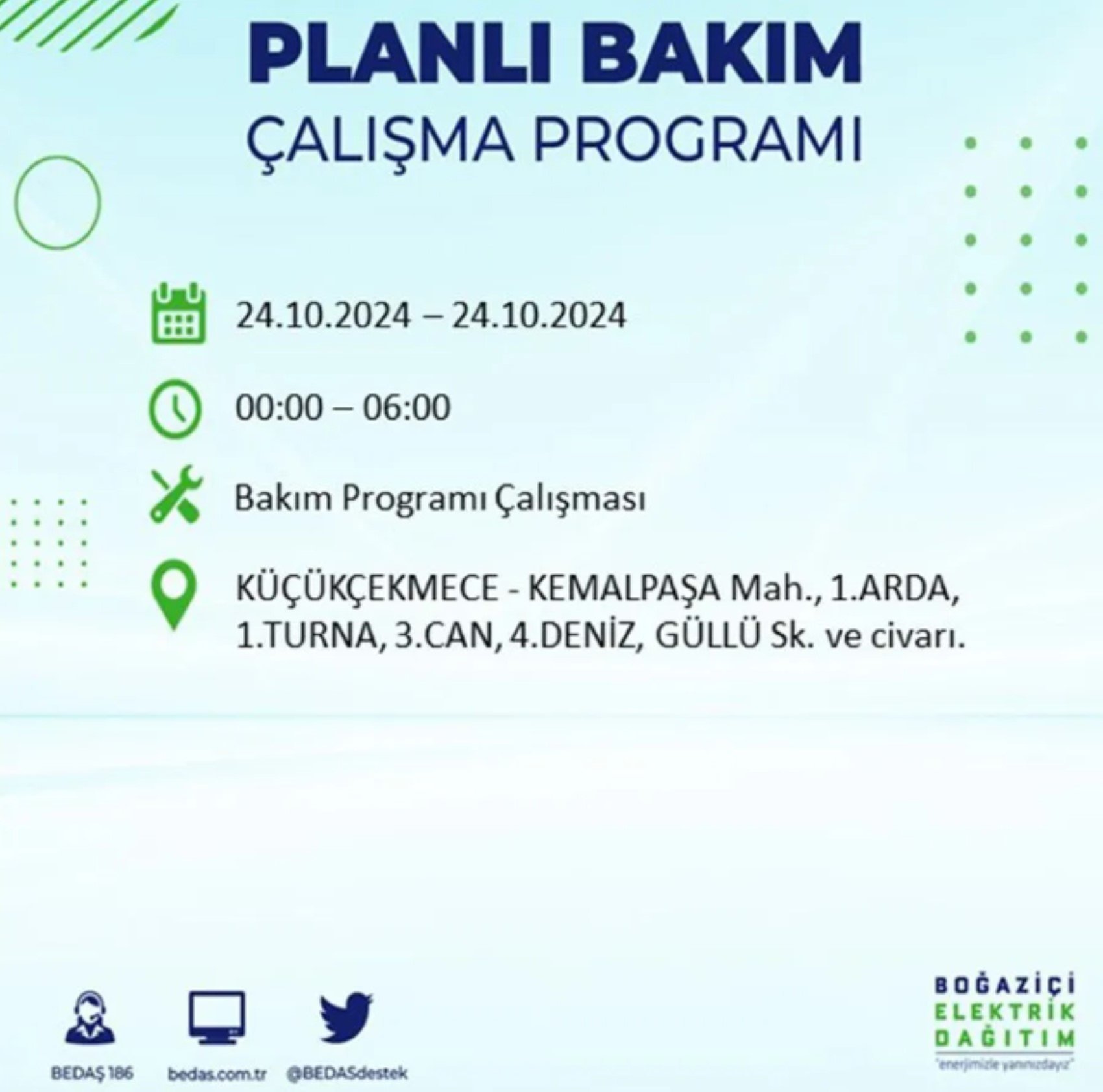 İstanbul'da elektrik kesintisi: 24 Ekim'de hangi mahalleler etkilenecek?