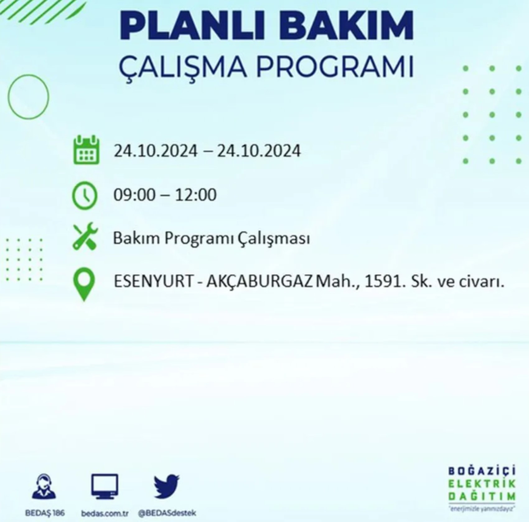 İstanbul'da elektrik kesintisi: 24 Ekim'de hangi mahalleler etkilenecek?